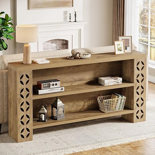 Miniatura 5 de Tribesigns Mesa consola de entrada extra larga de 70.9 pulgadas con almacenamiento, mesa de sofá estrecha detrás del sofá, muebles de entrada