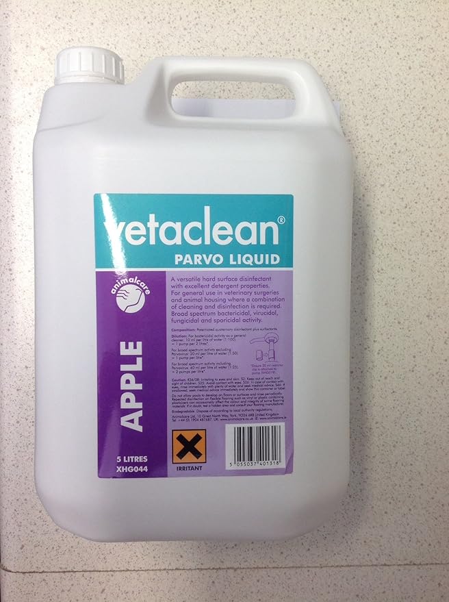 Vetaclean Parvo Liquid 5L Disinfectant for canine parvovirus Amazon
