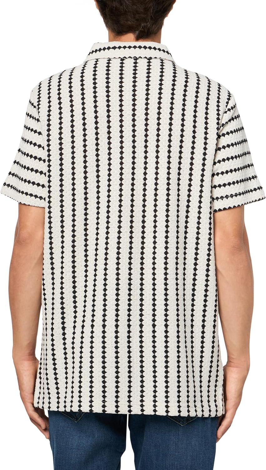 KARL LAGERFELD Men's Knit Short Sleeve Button Front Woven Dress - Image 2