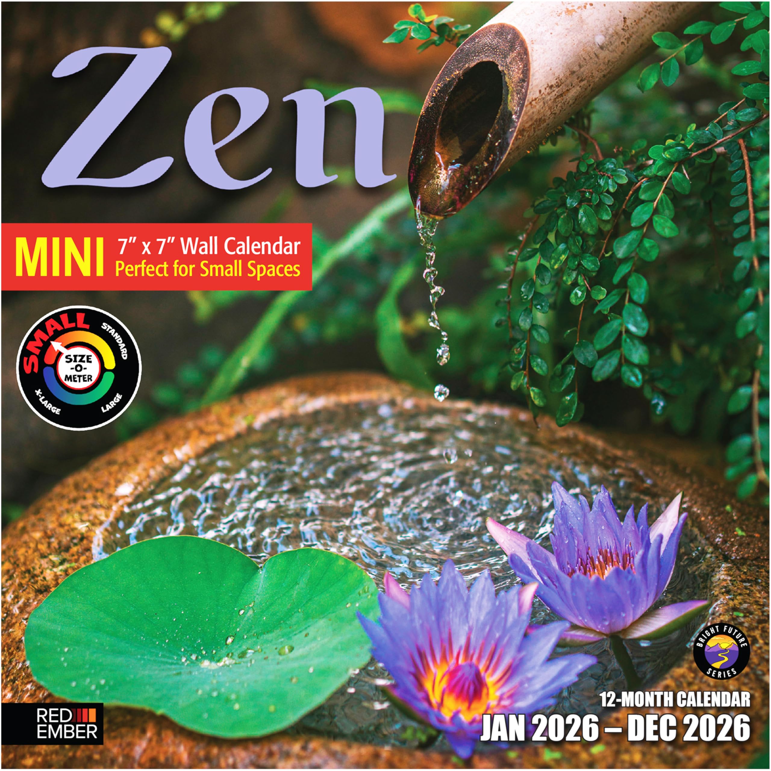 Snapklik.com : Zen 2026 Mini Wall Calendar 12 Month 7" X 14" Open Thick ...