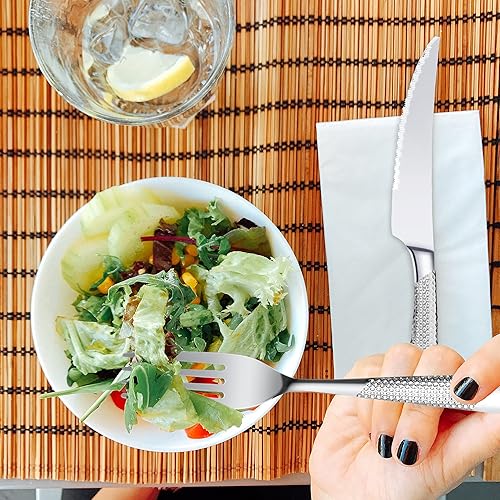 Miniatura 7 de El juego de cubiertos de 20 piezas incluye tenedores, cuchillos y cucharas, juego de cubiertos de acero inoxidable para el hogar, cocina