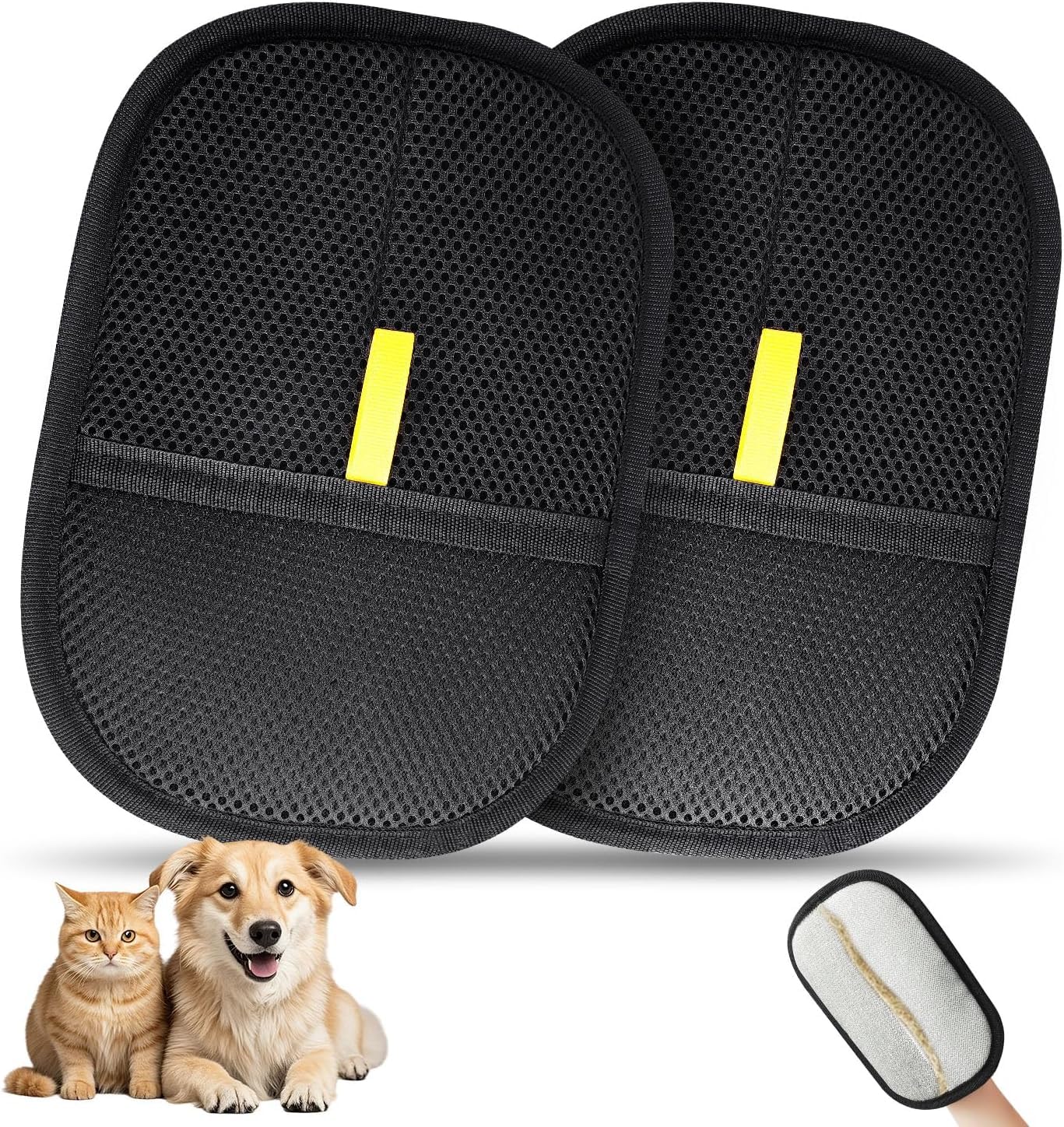 Glvomazty Pack of 2 Hair Remover Gloves, Fur Magnet Gloves, Double-Sided for Dogs and Cats Reusable Dust Magnet for Sofas and Clothes