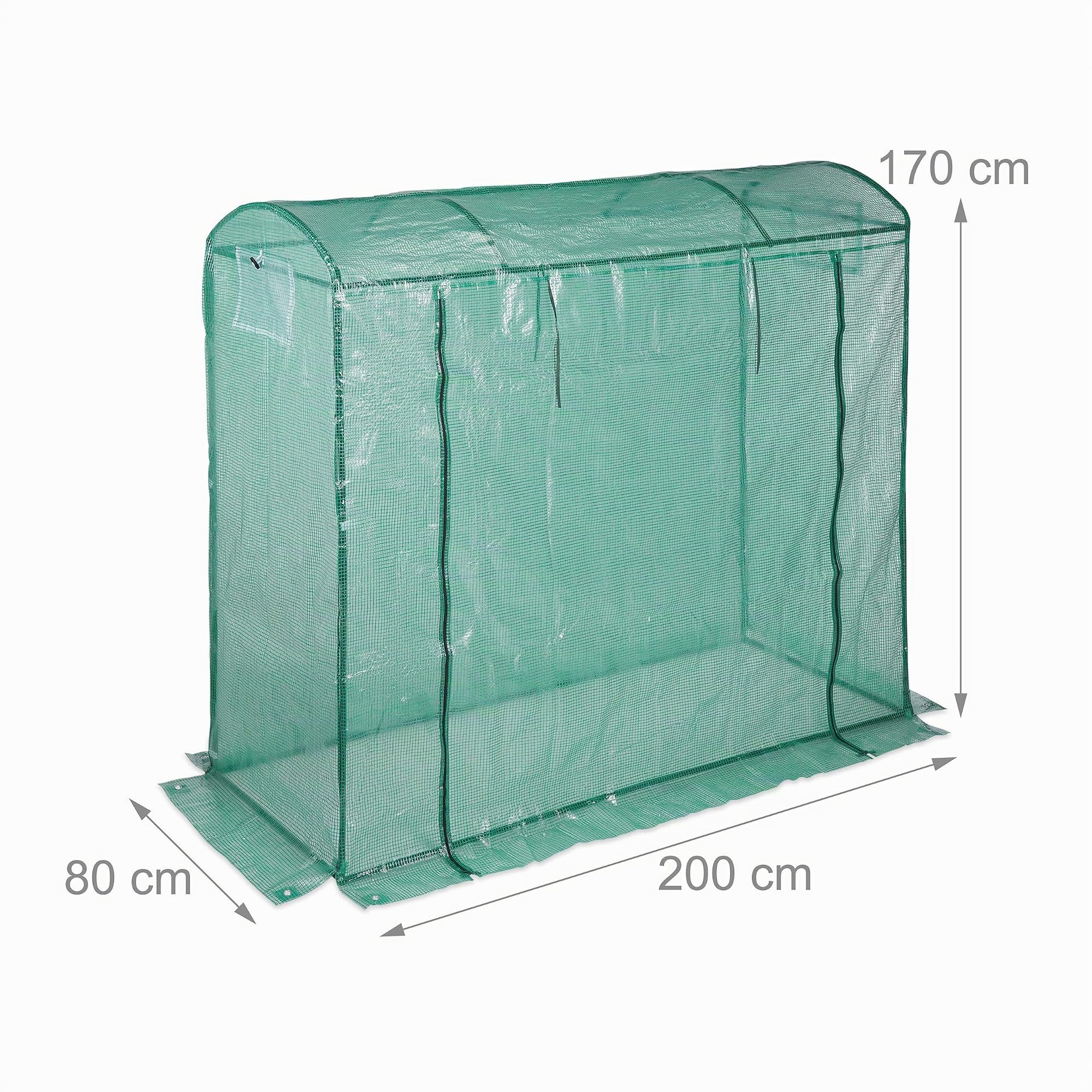 Relaxdays, Serra per Pomodori, Tetto Rotondo, con Porta, Vivaio in Telo e Metallo, Anti-UV, HLP: 170x80x200, Verde