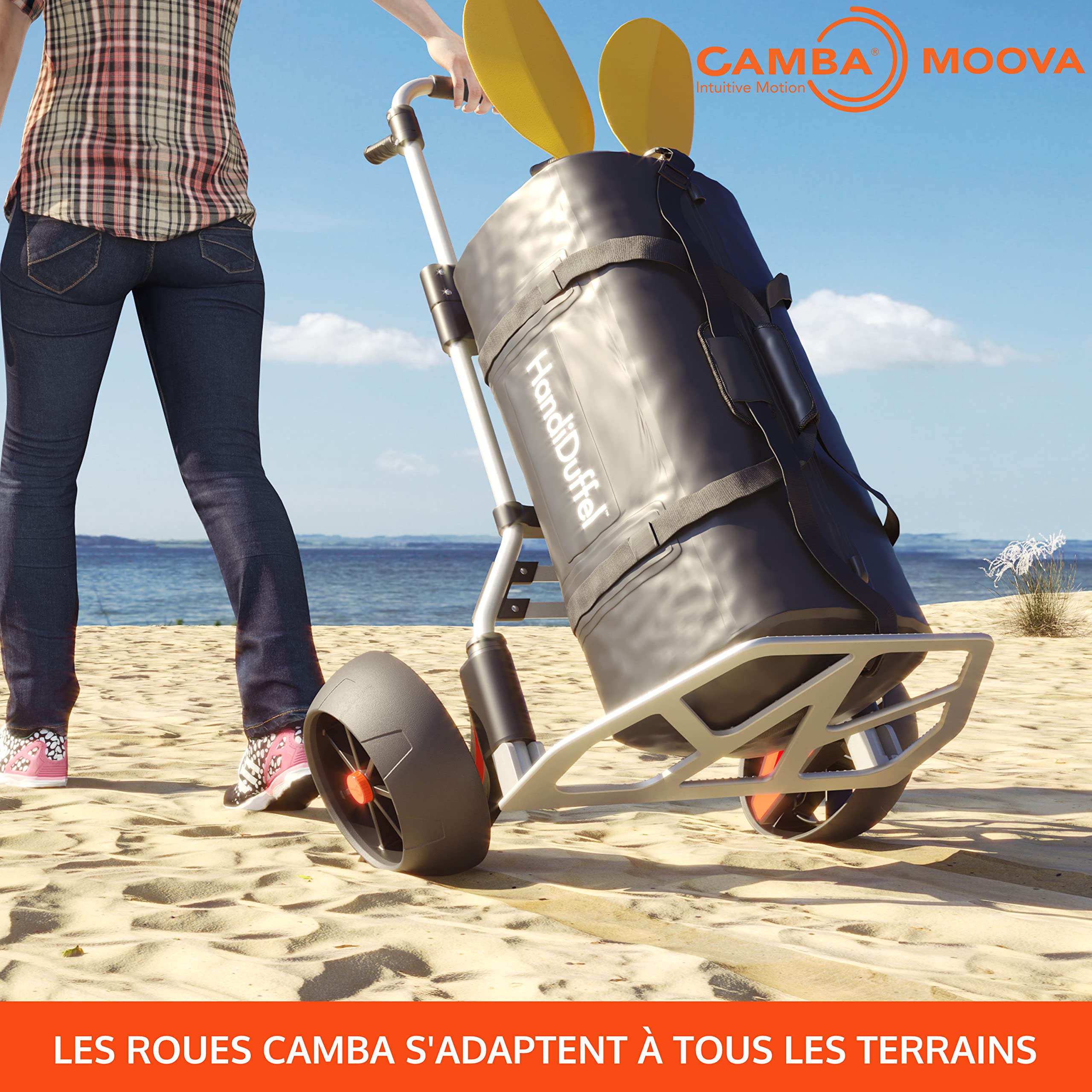 CAMBA Moova Diable Pliable; Chariot Pliant; Technologie de Roue d'Escalier; Capacité de Charge de 100kg