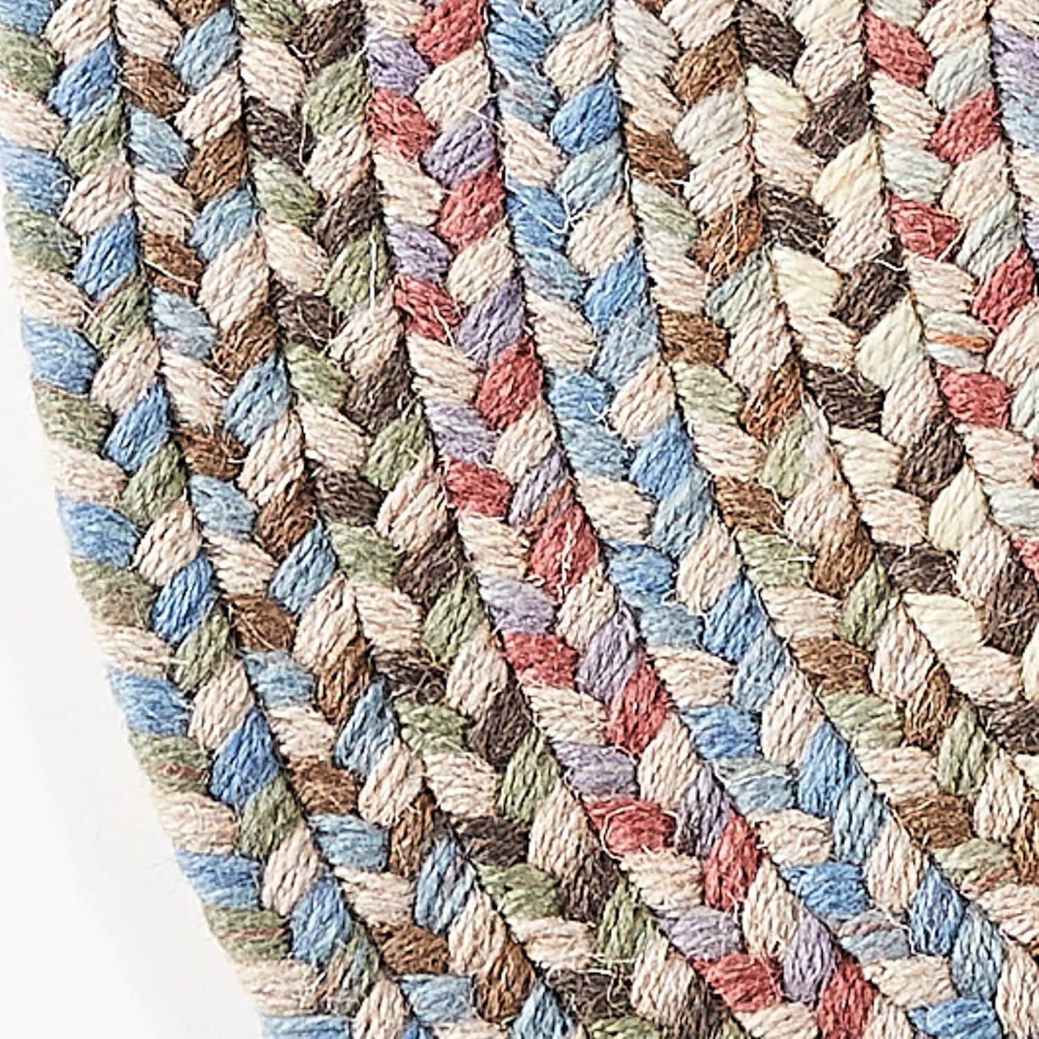 Super Area Rugs Cherry Hill Braided Rug Soft Toned Wool Casual Braided Carpet, Butterfield Multi, 2' x 3' Oval