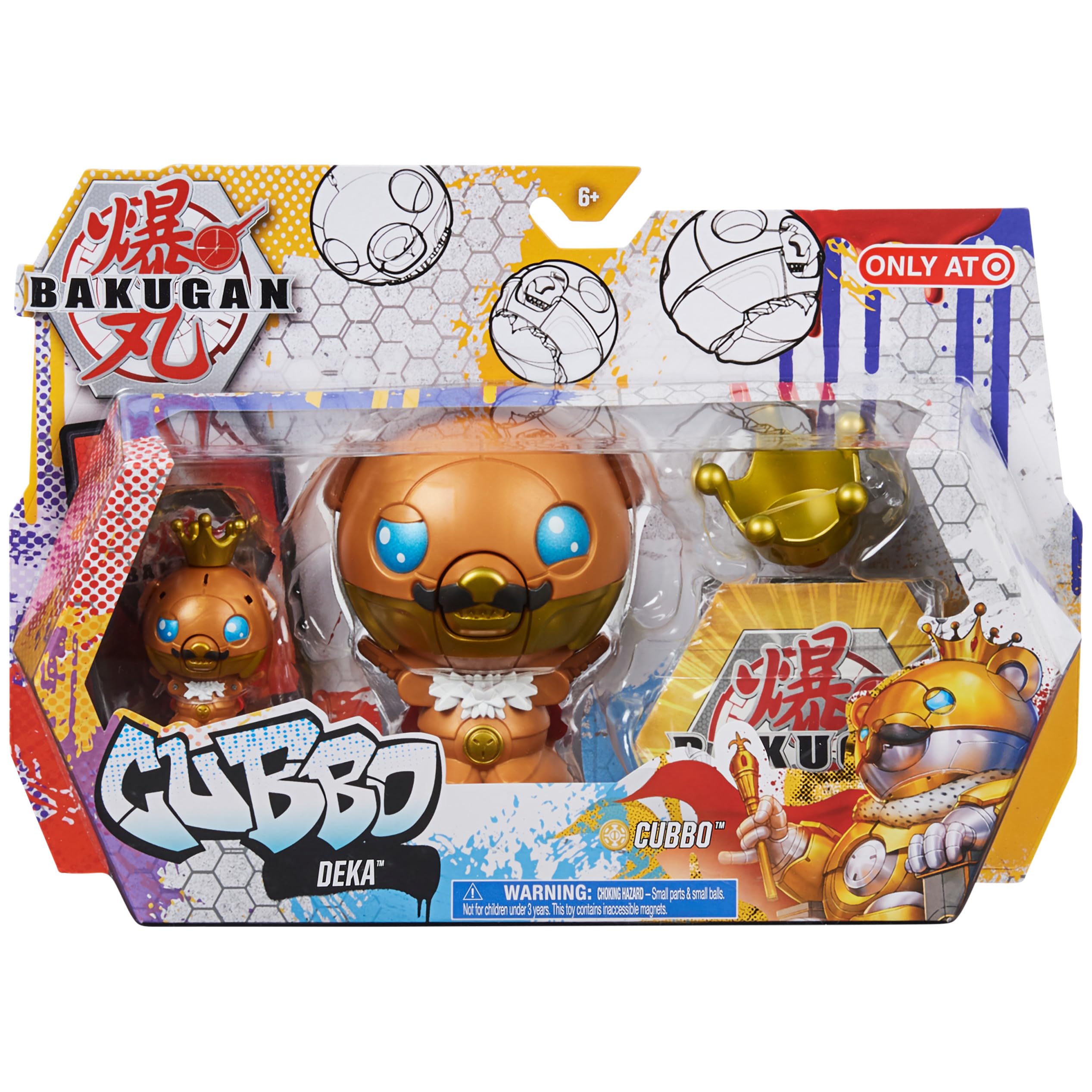 Bakugan, King Cubbo Deka Pack with Exclusive Jumbo and Core Cubbo, Geogan Rising Transforming Collectible Action Figures, Toys for Kids Boys Ages 6 and Up