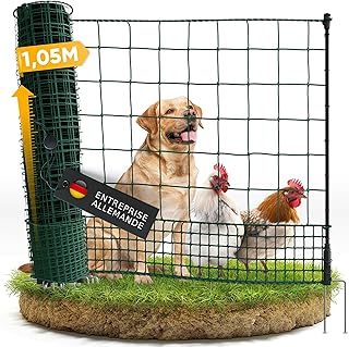 Naturiz® Clôture pour moutons 105 cm de haut - Clôture mobile pour chiens et poules extrêmement stable, clôture de camping pour chiens sans électricité, clôture de délimitation, clôture de jardin