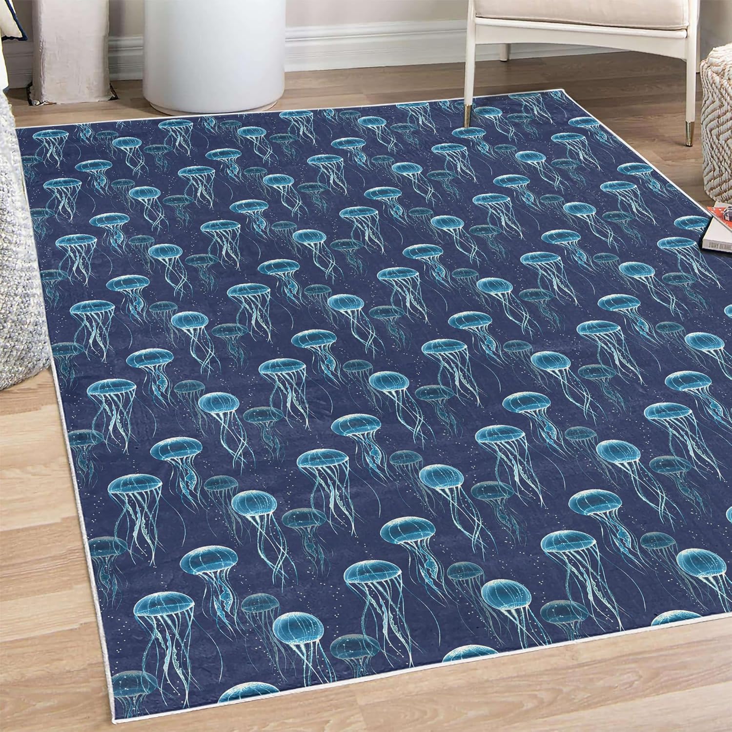 Amazon.com: Ambesonne Marine Decorative Rug, Jellyfish Floating in The ...