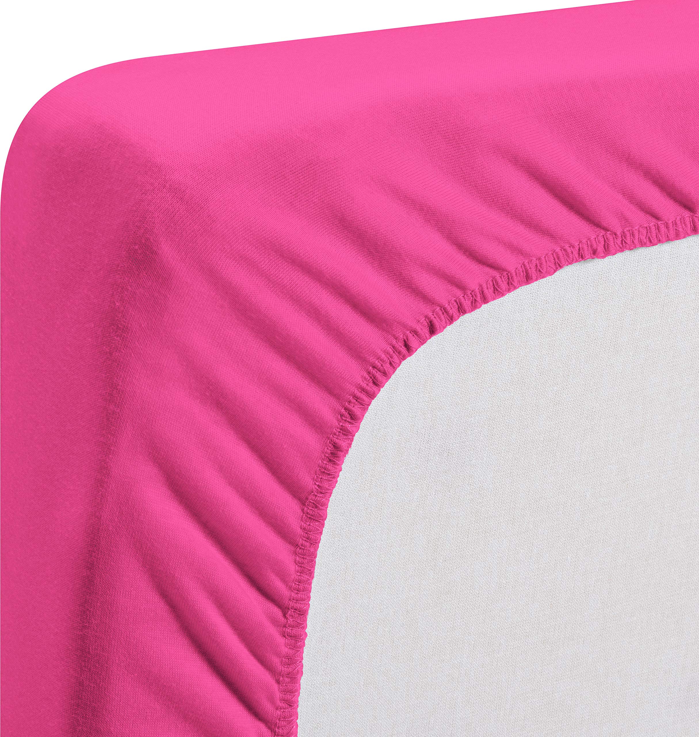 Playshoes Protector de colchón con sábana Bajera Ajustable, 60 x 120 cm, Color Rosa