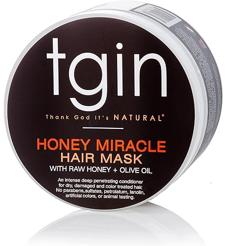 tgin Honey Miracle Hair Mask for Natural, Dry, Curly Type 3c and 4c Hair - 12 oz - Deep Conditioner