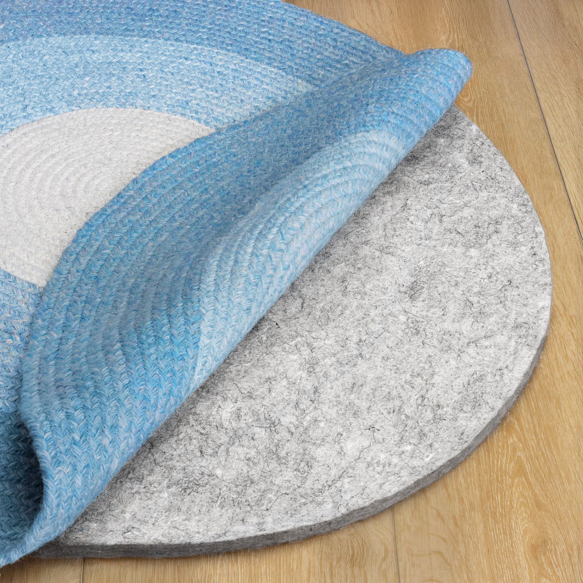 RUGPADUSA - Basics - 6' Round - 3/8" Thick - 100% Felt - Protective Cushioning Rug Pad - Safe for All Floors and Finishes Including Hardwoods