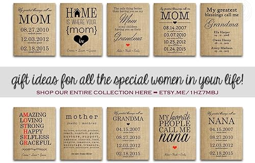 Miniatura 6 de Personalized Gifts for Women, Wedding, Anniversary, Engagement, or Birthday Gift: What a Difference a Day Makes Burlap Print (UP TO 20 NAMES &