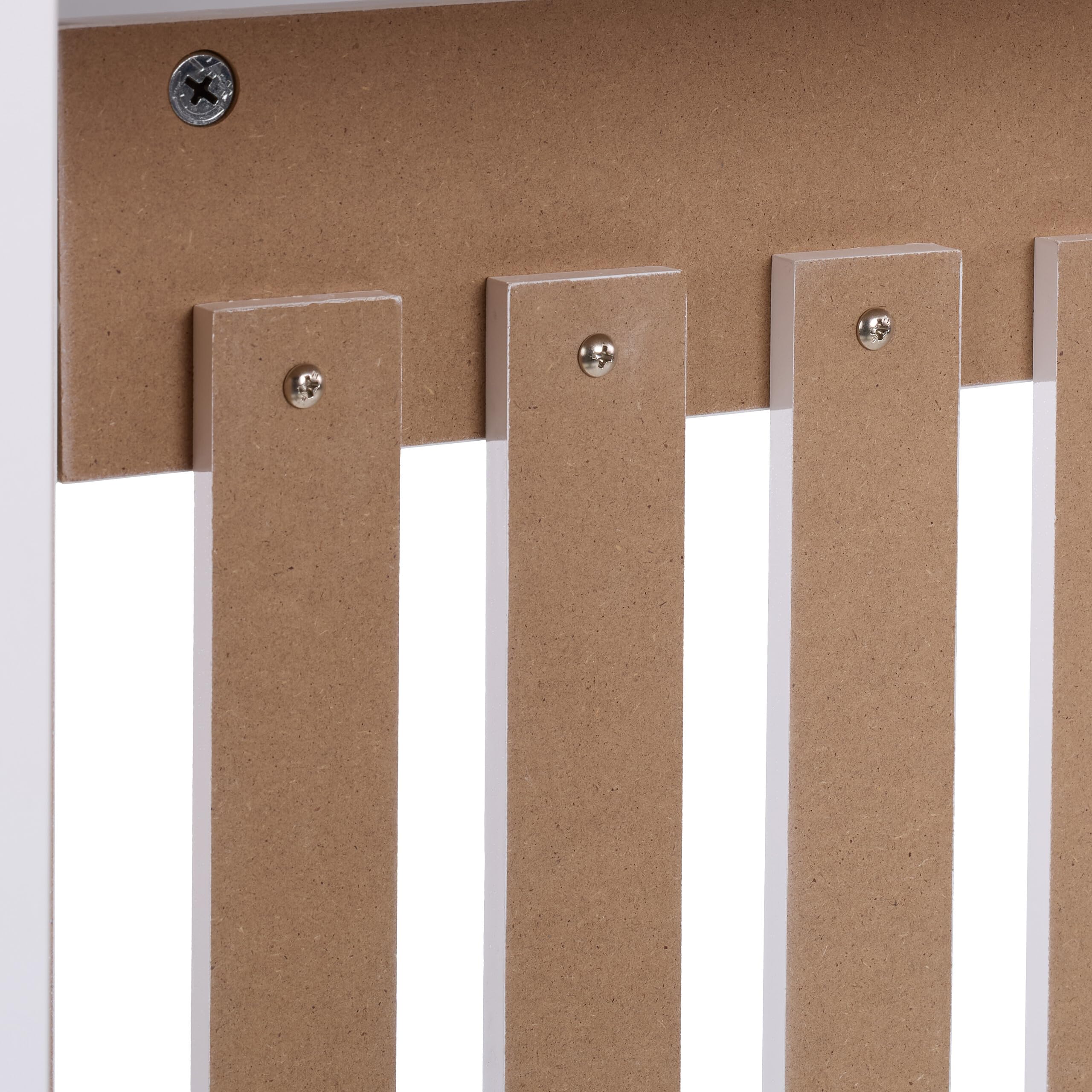 Relaxdays Cubre Radiador, Diseño Rústico, 83 x 112 x 19 cm, para Calefactores Antiguos, Cubreradiador, MDF, Blanco