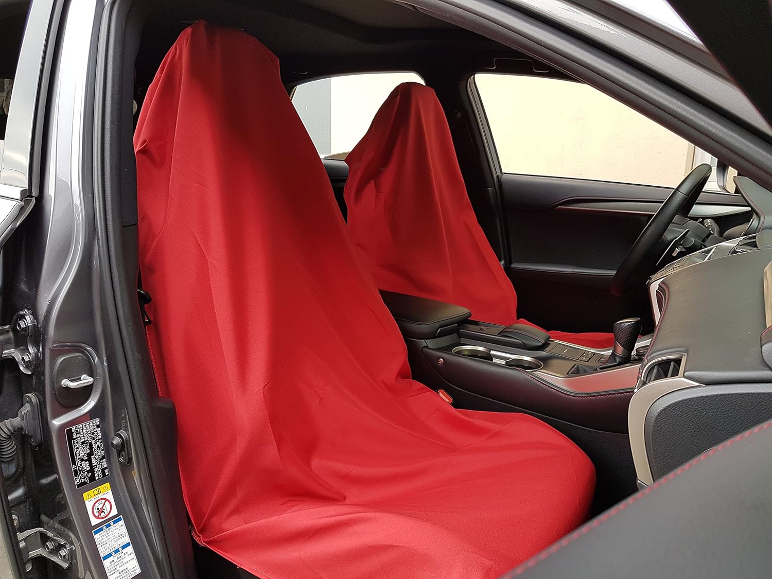 Throw Over Seat Cover Set, Slip On Car Seat Covers, Red Universal Front