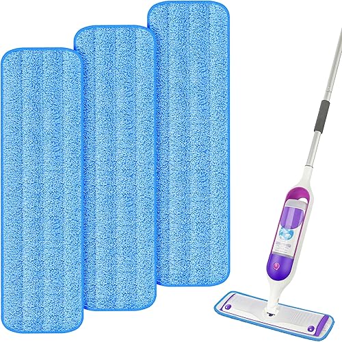 Almohadillas de repuesto para trapeador compatibles con Swiffer PowerMop, almohadillas de microfibra lavables y reutilizables de 15 pulgadas para