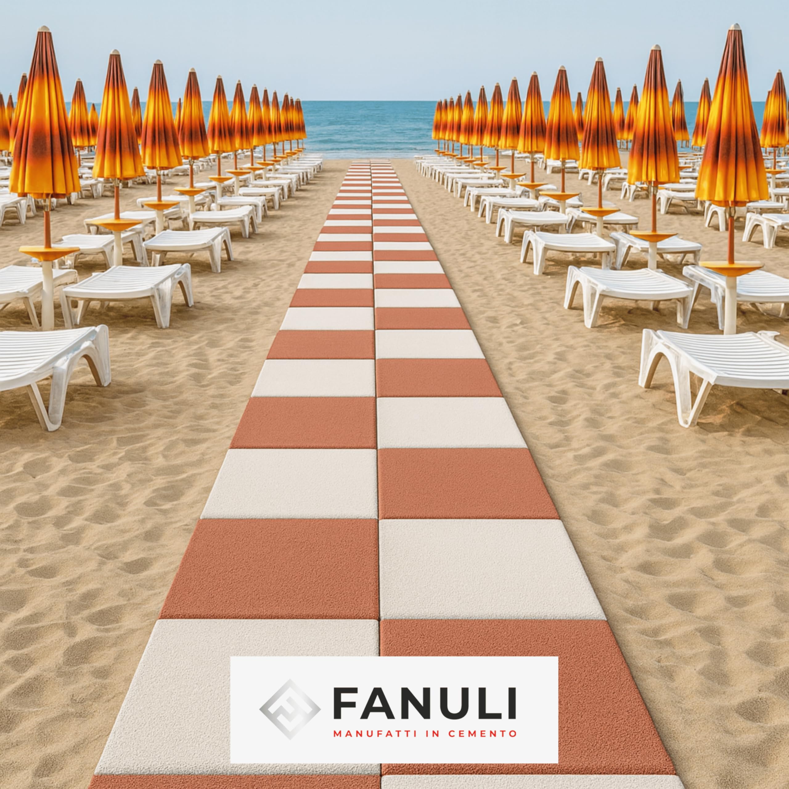 Fanuli Manufatti Set 4 Basi Ombrellone in Cemento 50x50 – Mattoni Pesanti Grigi 40 kg Cadauno – Totale 160 kg – Zavorra Ombrelloni E Gazebo – Made in Italy (4, Pesante Grigio)