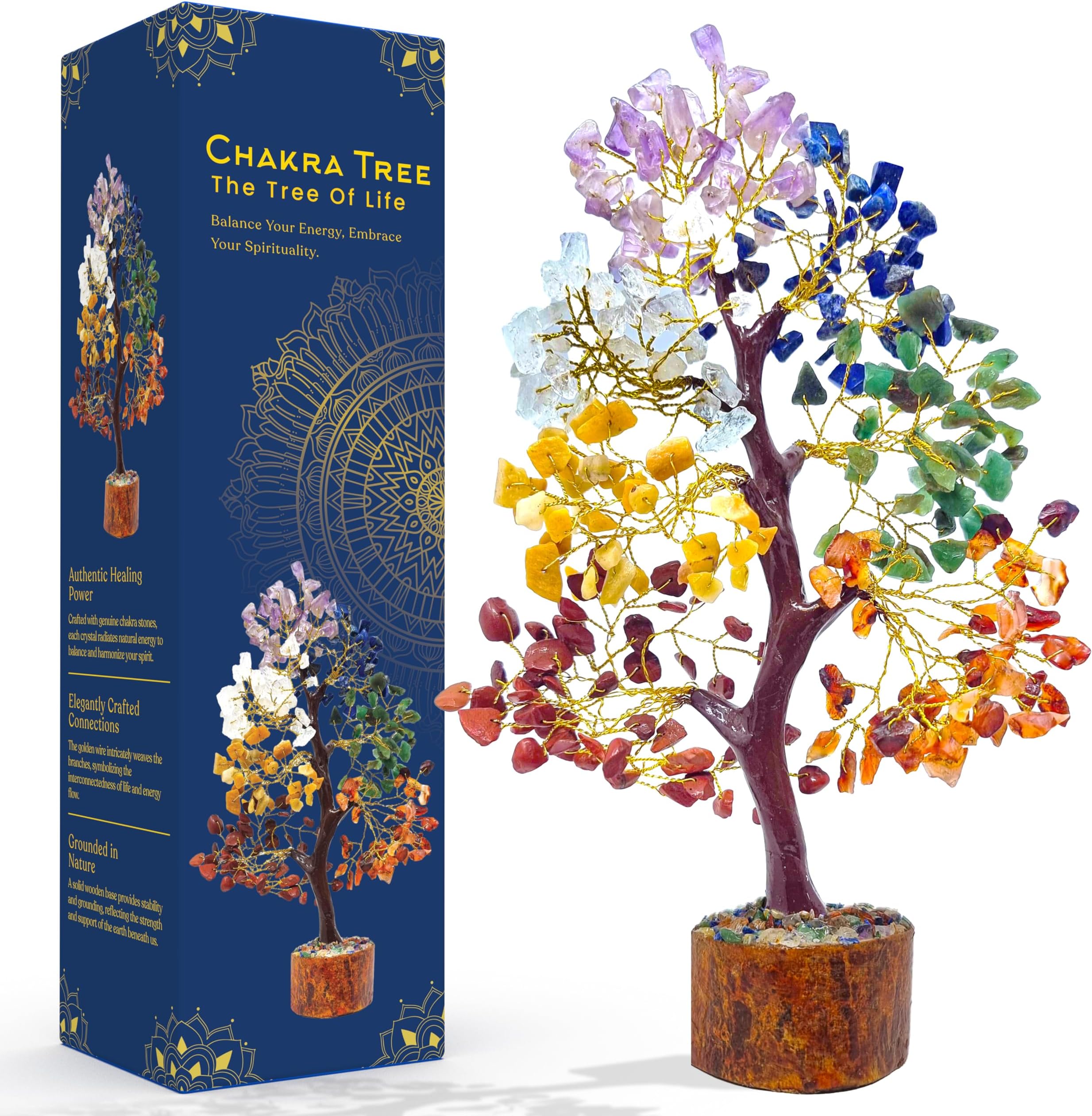 Tree of Life Crystal Tree with Healing Crystals. Great 7 Chakra Decor, Crystal Gifts and Spiritual Gifts Chakra Tree. A Perfect Healing Gifts for Women