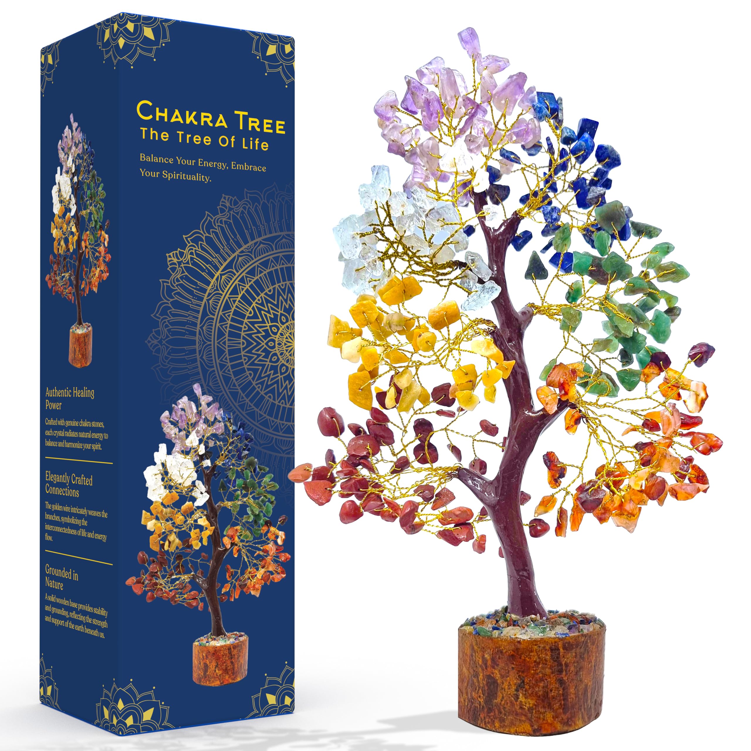 Tree of Life Crystal Tree with Healing Crystals. Great 7 Chakra Decor, Crystal Gifts and Spiritual Gifts Chakra Tree. A Perfect Healing Gifts for Women