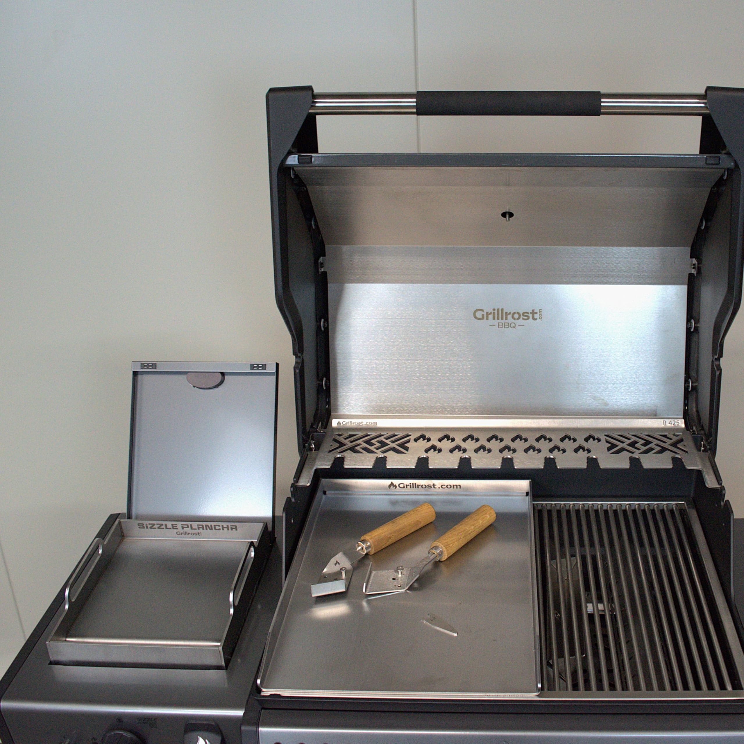 Grillrost.com Das Original Edelstahl Grillplatte - Plancha 45 x 30cm - für Napoleon Freestyle und Rogue 365, 425, 525 - ohne Heckbrenner