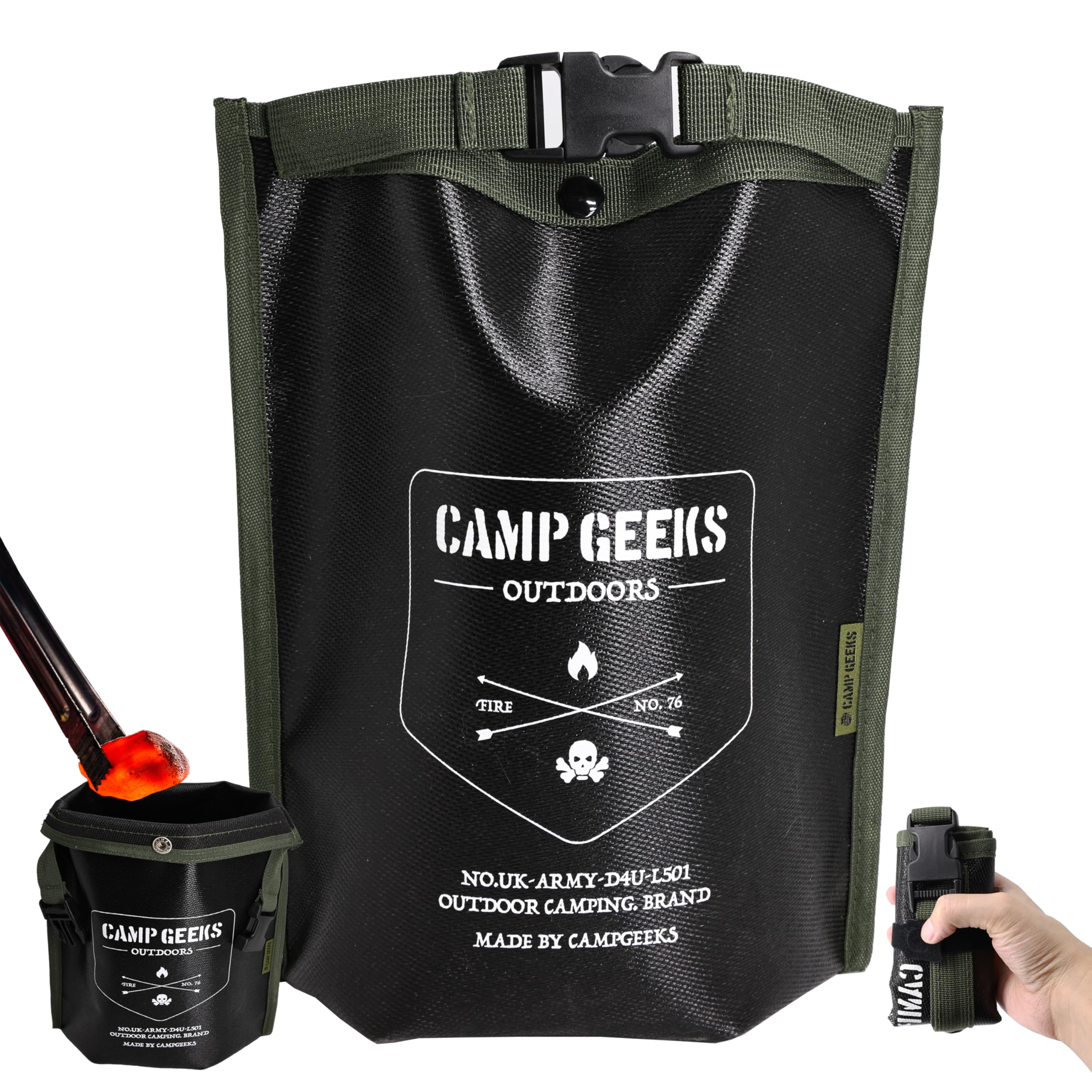 Amazon | CAMPGEEKS 火消し袋 炭消し袋 炭処理専用 30×26cm 軽量設計