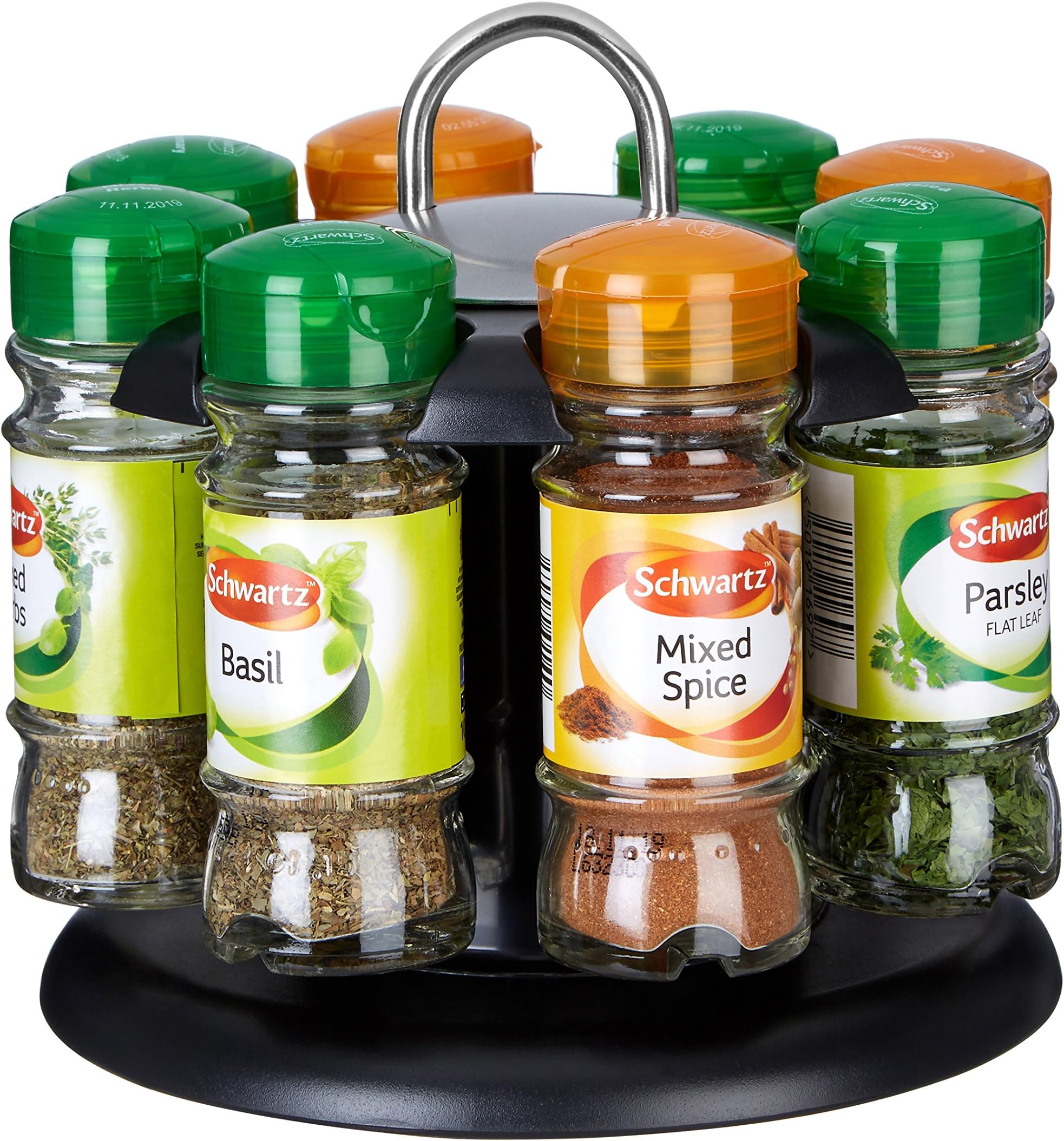 Premier Housewares Spice Rack with 8 Schwartz Spices