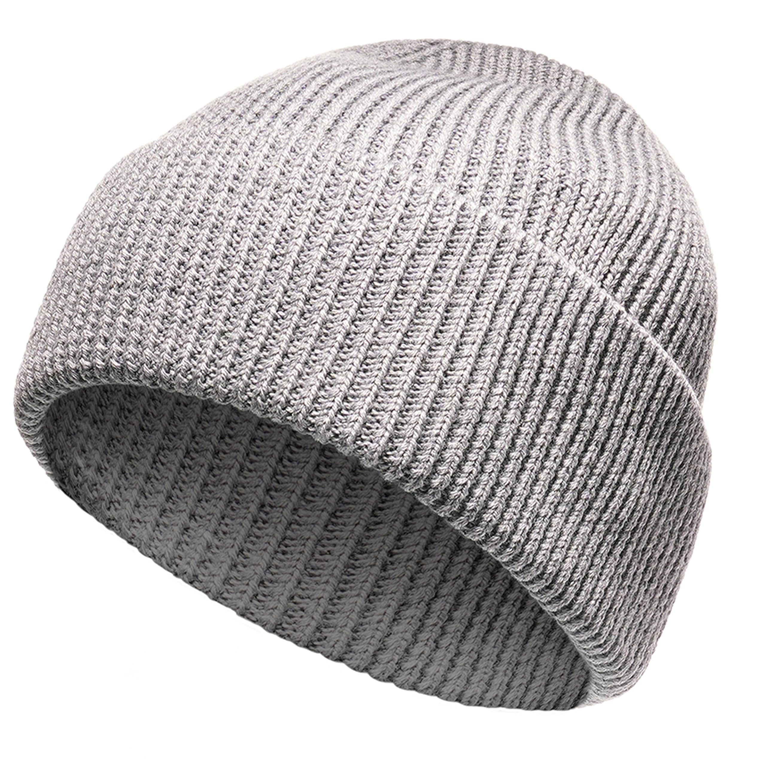 Heatwave Fisherman Wool Knit Beanie Hats for Men Warm Classical Design Modern and Super Soft Windproof Outdoor Winter Hat with Turn-Up Cuff