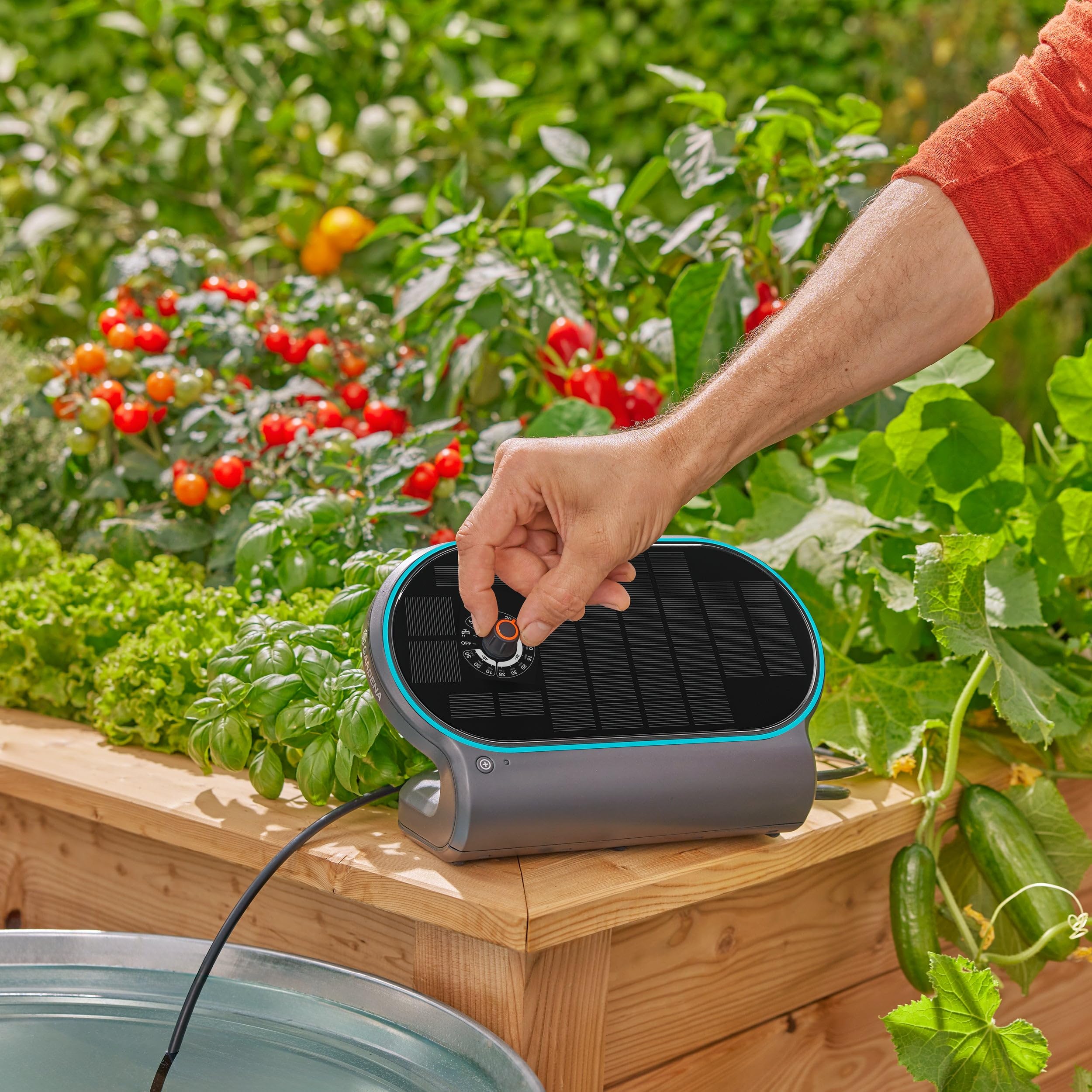 Gardena AquaBloom L Set Sistema de riego Solar, Sistema de riego automático