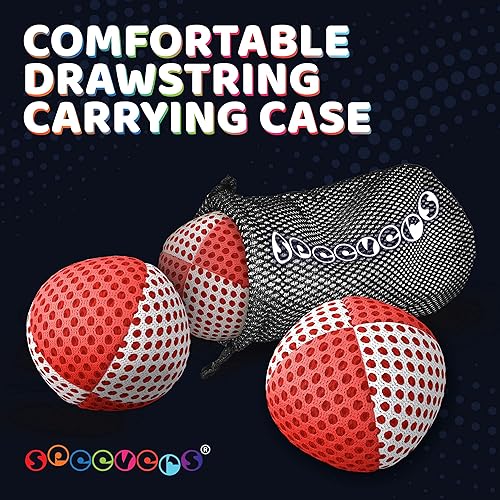 Miniatura 93 de speevers Juego de 3 pelotas de malabarismo para principiantes y profesionales, 14 colores disponibles, 2 capas de red y estuche de transporte, bolas