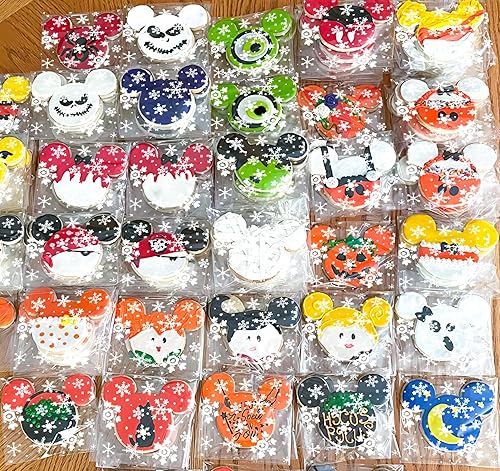 Miniatura 2 de 200 bolsas de golosinas de Navidad, bolsas de 5.5 x 5.5 pulgadas, bolsas de galletas de copo de nieve autosellantes, bolsas transparentes de