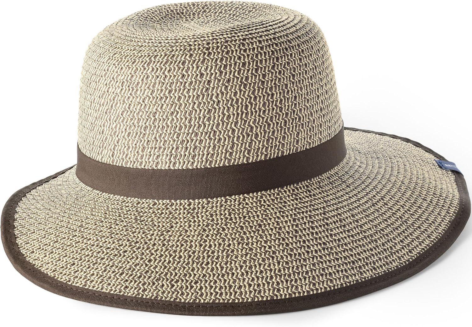 Lands' End Women's Facesaver Sun Hat Multi Brown Regular LXL at Amazon