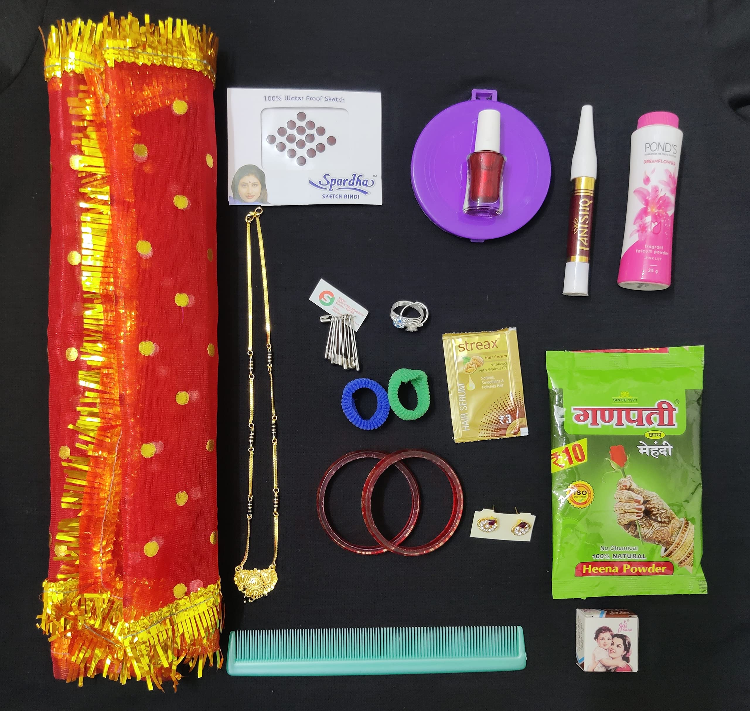 PUNYATVAPunyatva 16 Shringar Kit for Devi MATA Rani/Navratri Pujan Laxmi Puja Karwa Chauth Margshirsha Haritalika Teej Varlaxmi Vratam Shringar Set/Shringar Ka Saman for Women or Bride for Festival