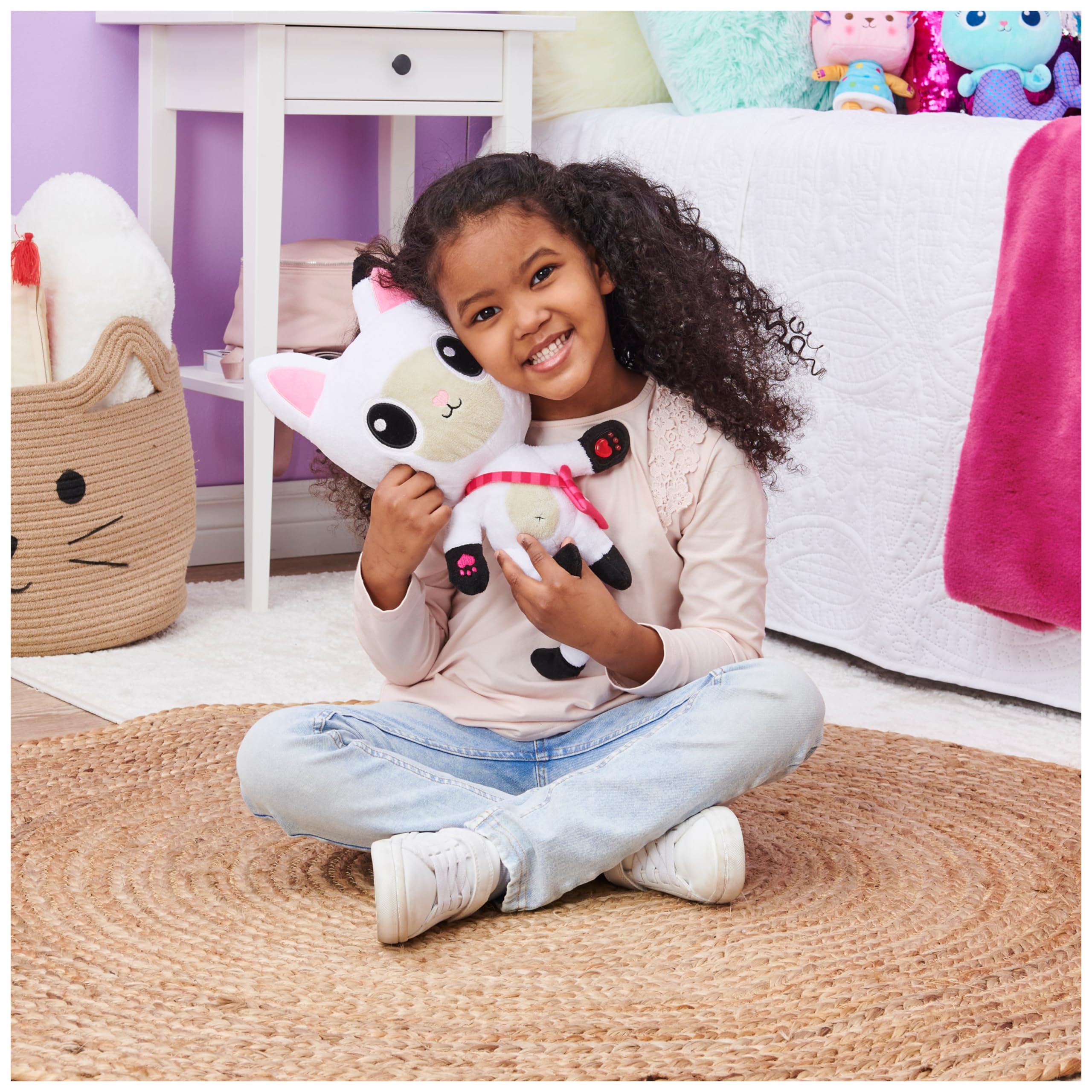 Gabby's Dollhouse, Peluche Pandi Panda da 33 cm con funzioni, con luci, musica, e 10 suoni e frasi, giochi per bambini dai 3 anni in su