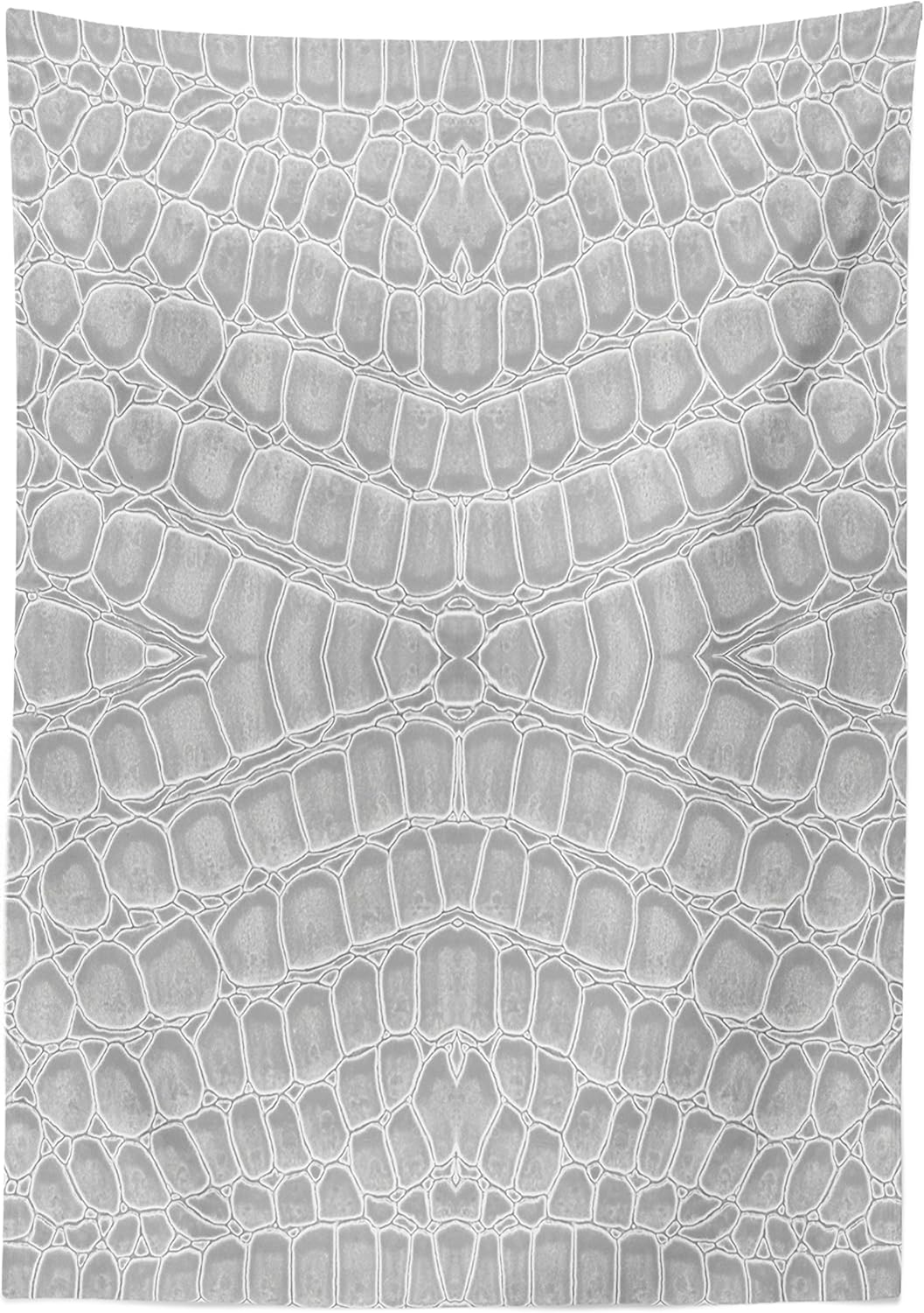 Ambesonne Animal Print Tablecloth, Crocodile Leather Pattern in Fashion Theme Design Print, Rectangular Table Cover for Dining Room Kitchen Decor, 60" X 84", Grey 60" X 84" Grey