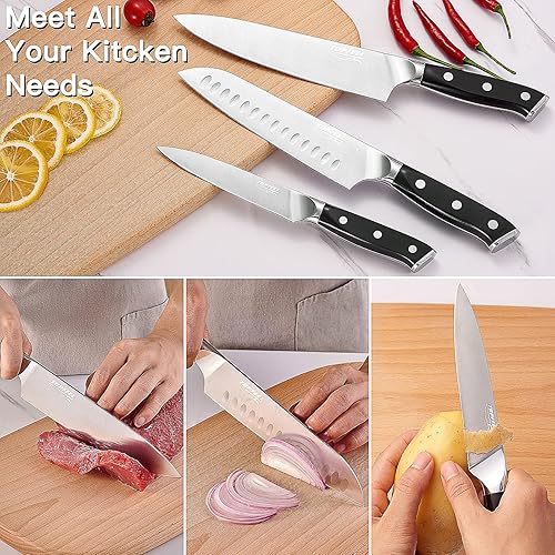 Miniatura 6 de Topfeel Damascus Knife Set 3PCS, Damascus Japanese VG-10 stainless steel Chef Knife Set Professional, Ultra-Sharp Kitchen Cooking Knife with