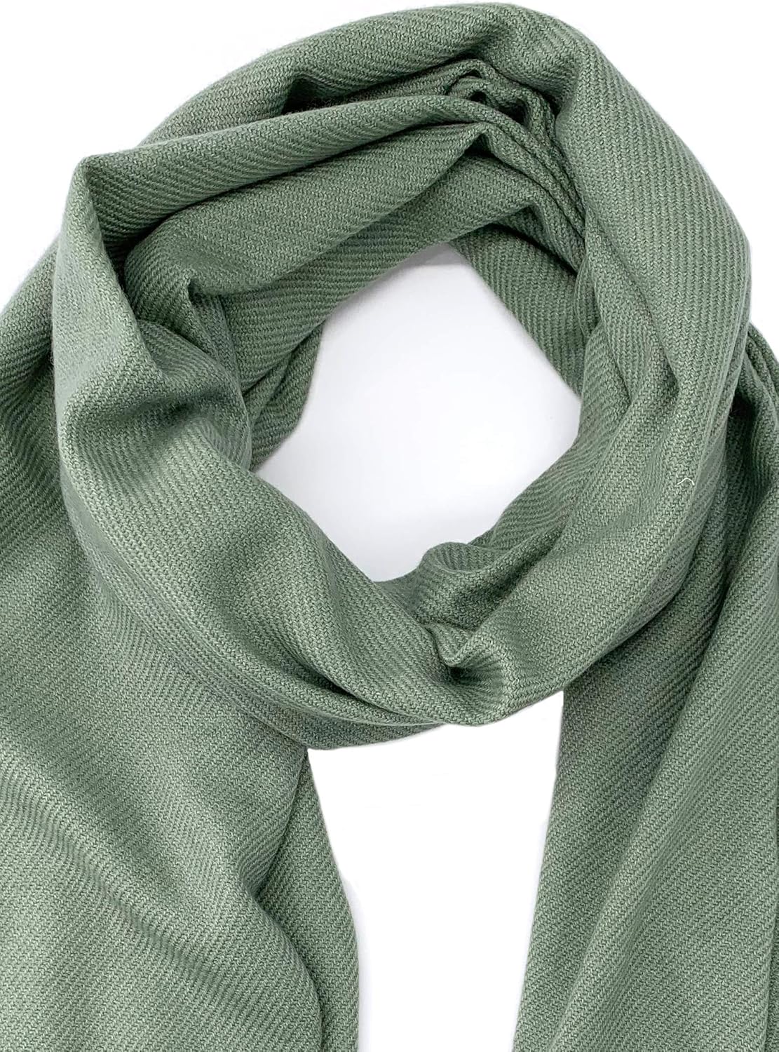 Pure Cashmere Pashmina Shawl 3 Ply Sage Green