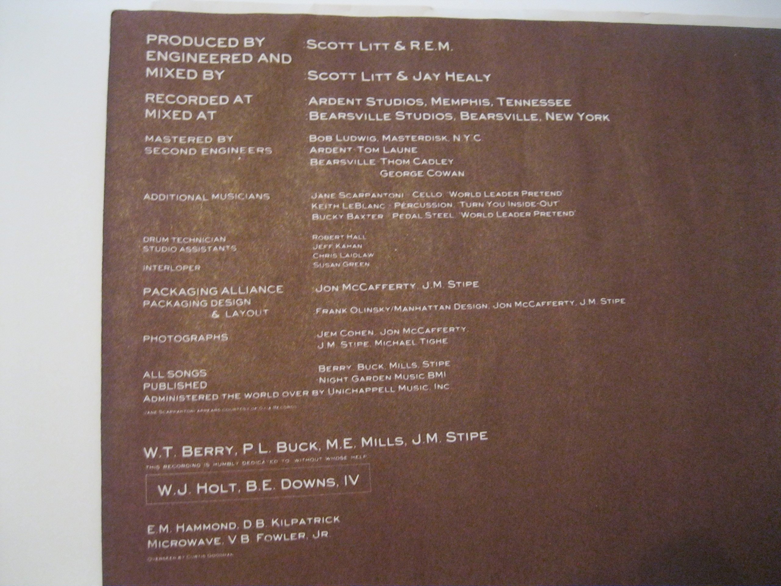 R.E.M. - Green - Warner Bros. Records - 925 795-1, Warner Bros. Records - WX 234