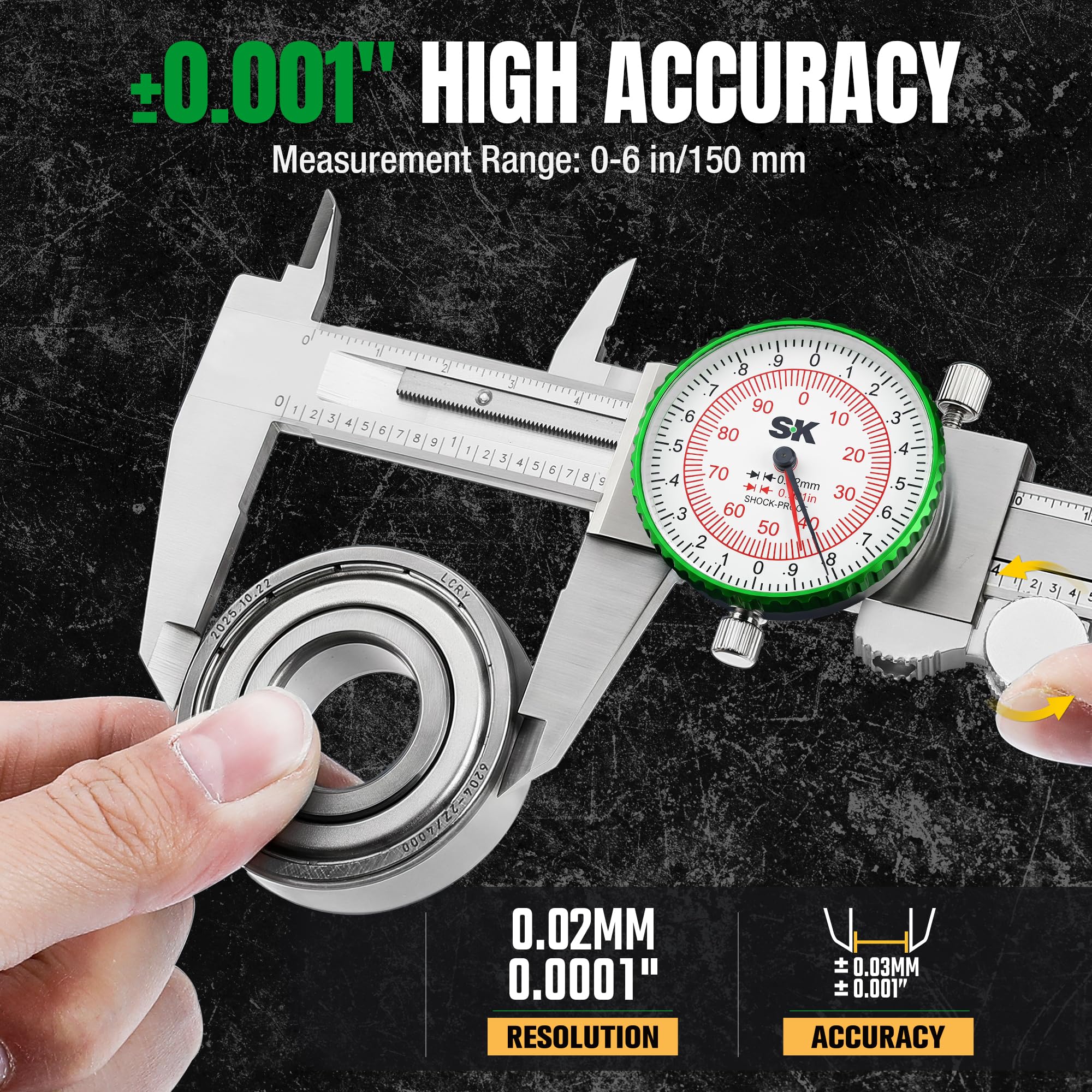 SK Dial Caliper - 6" Precision Measurement Tool -5