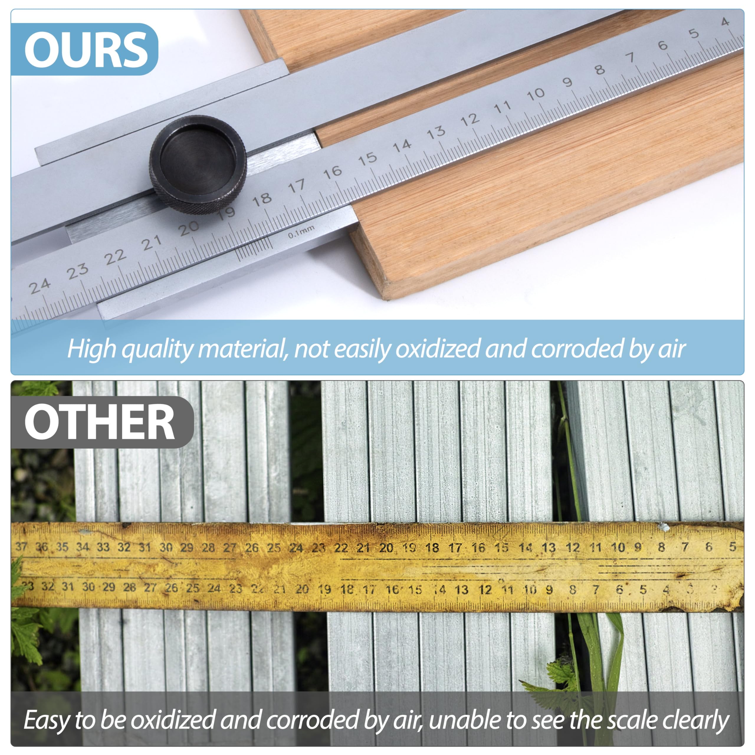 Acier au Carbone Outils de Mesure, 0-300mm Plage de Mesure Jauge de Marquage, Règle de Ligne Coulissante, Trusquin de Traçage Métal pour Menuisier, Ingénieurs, Bricolage