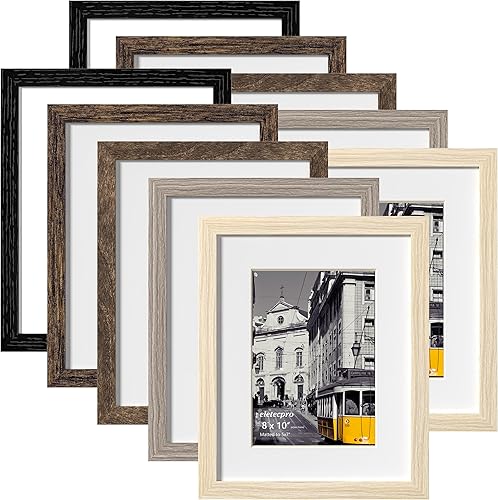 Vista 11 de eletecpro Juego de 10 marcos de fotos de 8 x 10 pulgadas, collage de fotos, decoración de pared, fotos de 5 x 7 con paspartú o de 8 x 10 pulgadas
