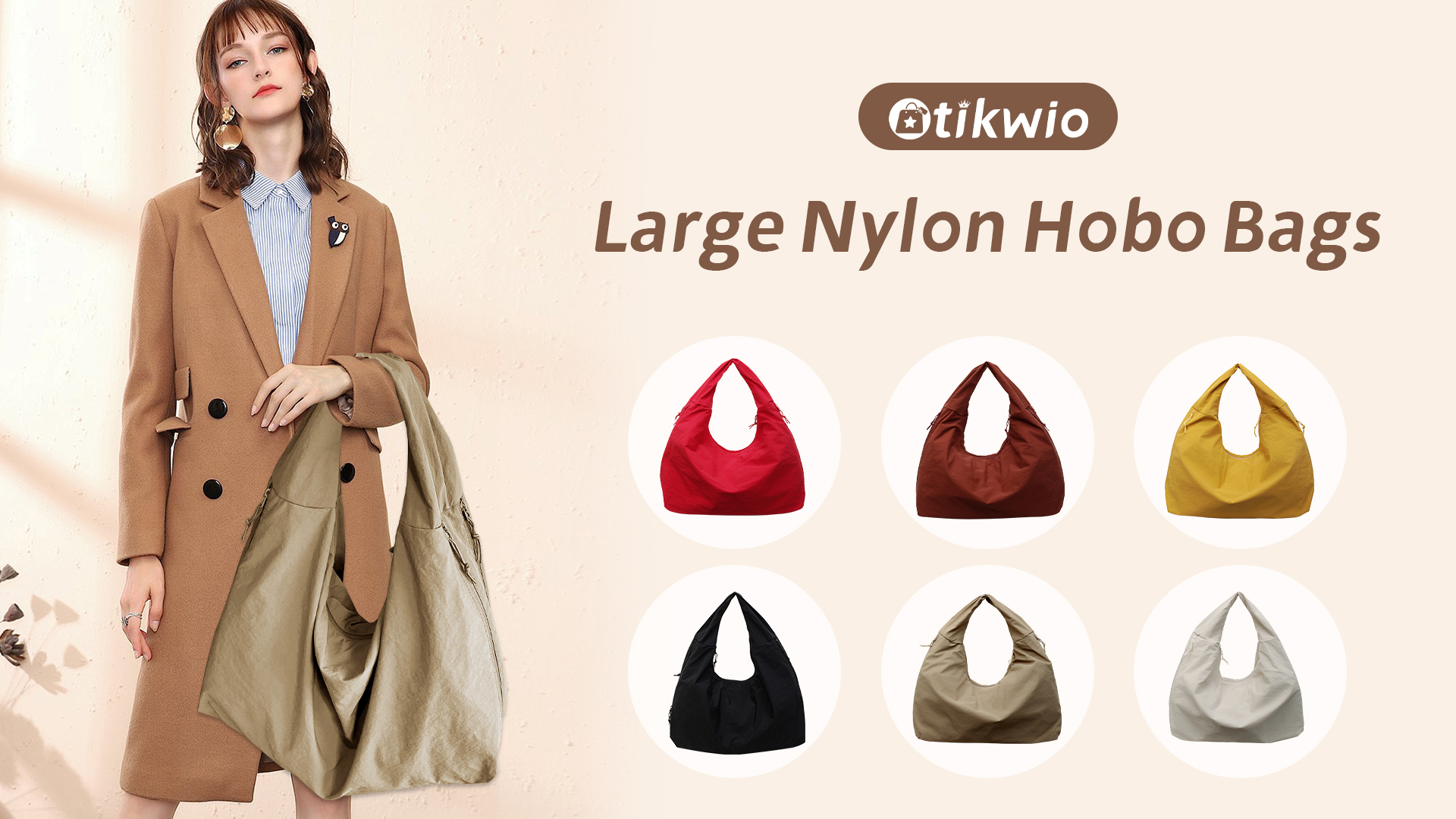 Bolso Slouchy de nylon grande para mujer miniatura 7