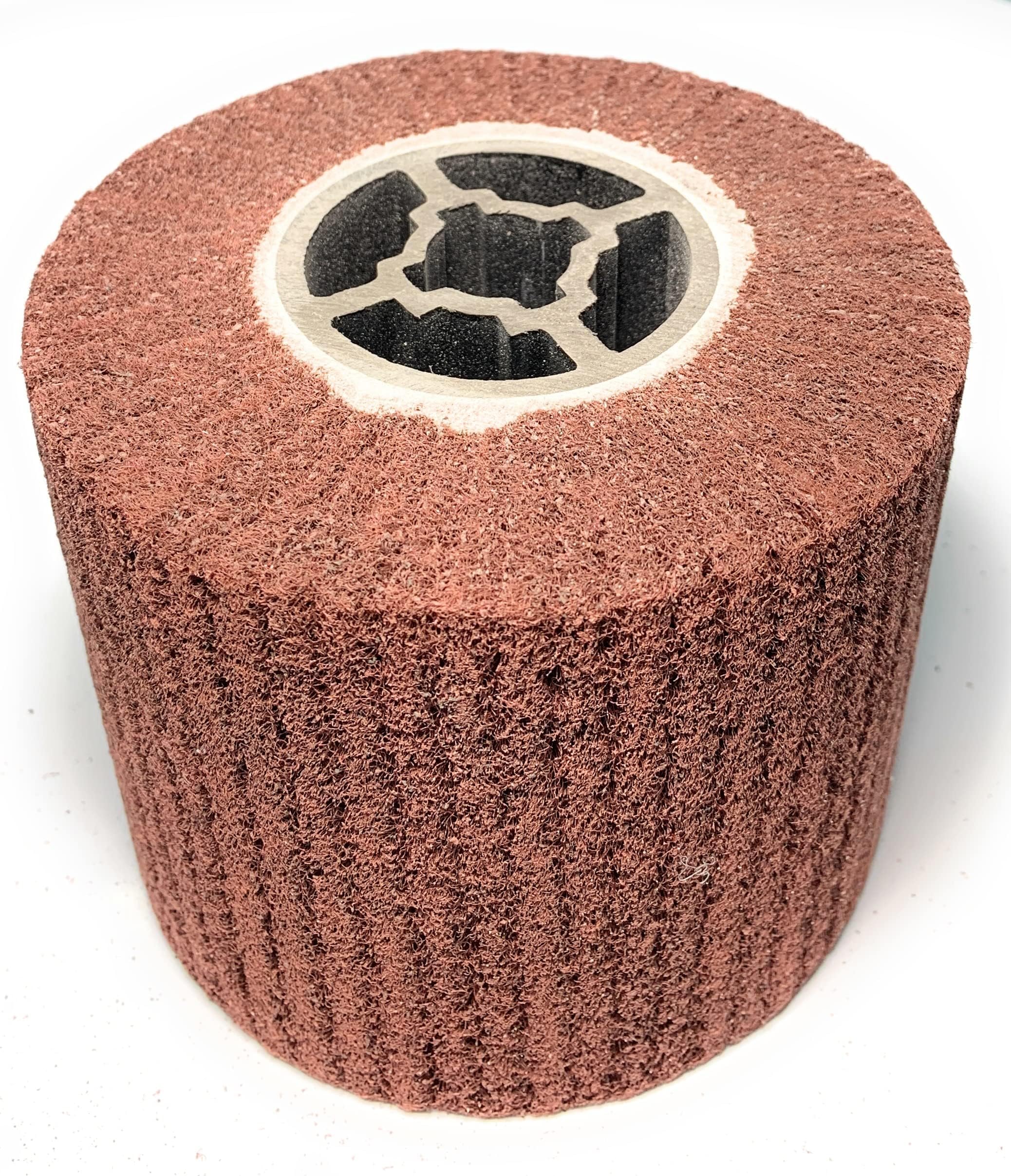 Signi Non Woven Abrasive Drawing Polishing Burnishing Wheel Flap Brush for Surface Treatment Stainless Steel, Aluminum, Copper,Metal 120x100x19mm (320