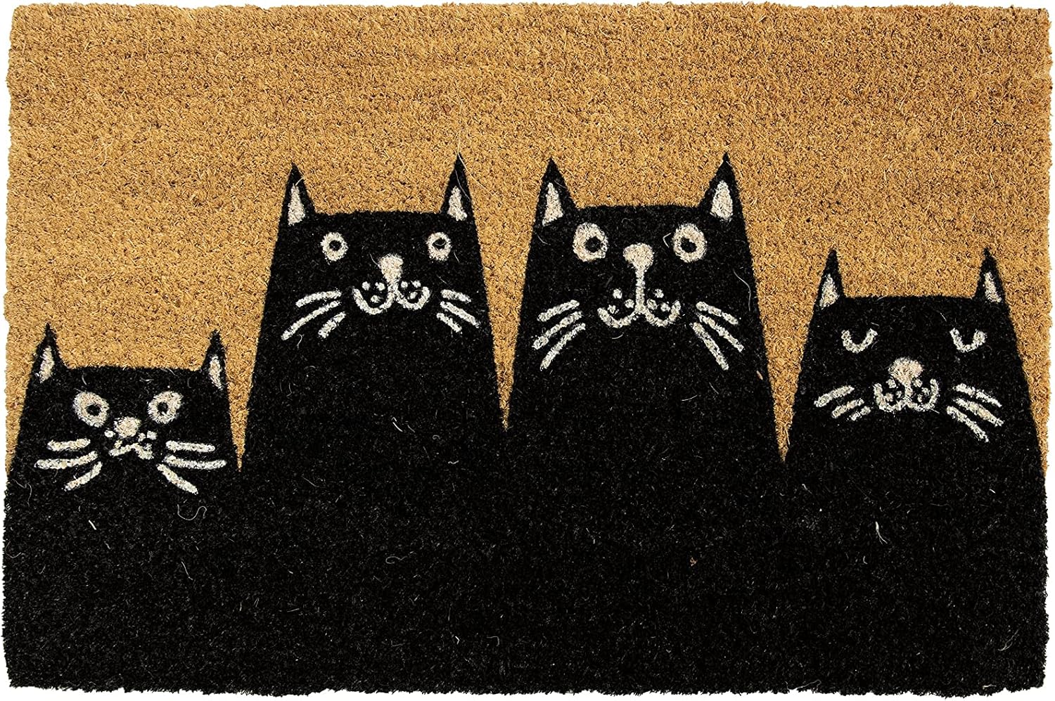 FISURA – Outside Cat Doormat Product of Coconut with Non-Slip PVC Backing. Door Mat for Entrance. Hand Painted. Dimensions: 60 x 40. Color: Pure and Others