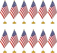 Vista 25 de WXTWK Paquete de 12 banderas de escritorio peruanas pequeñas mini banderas de mesa peruanas con base de soporte, decoración de celebración