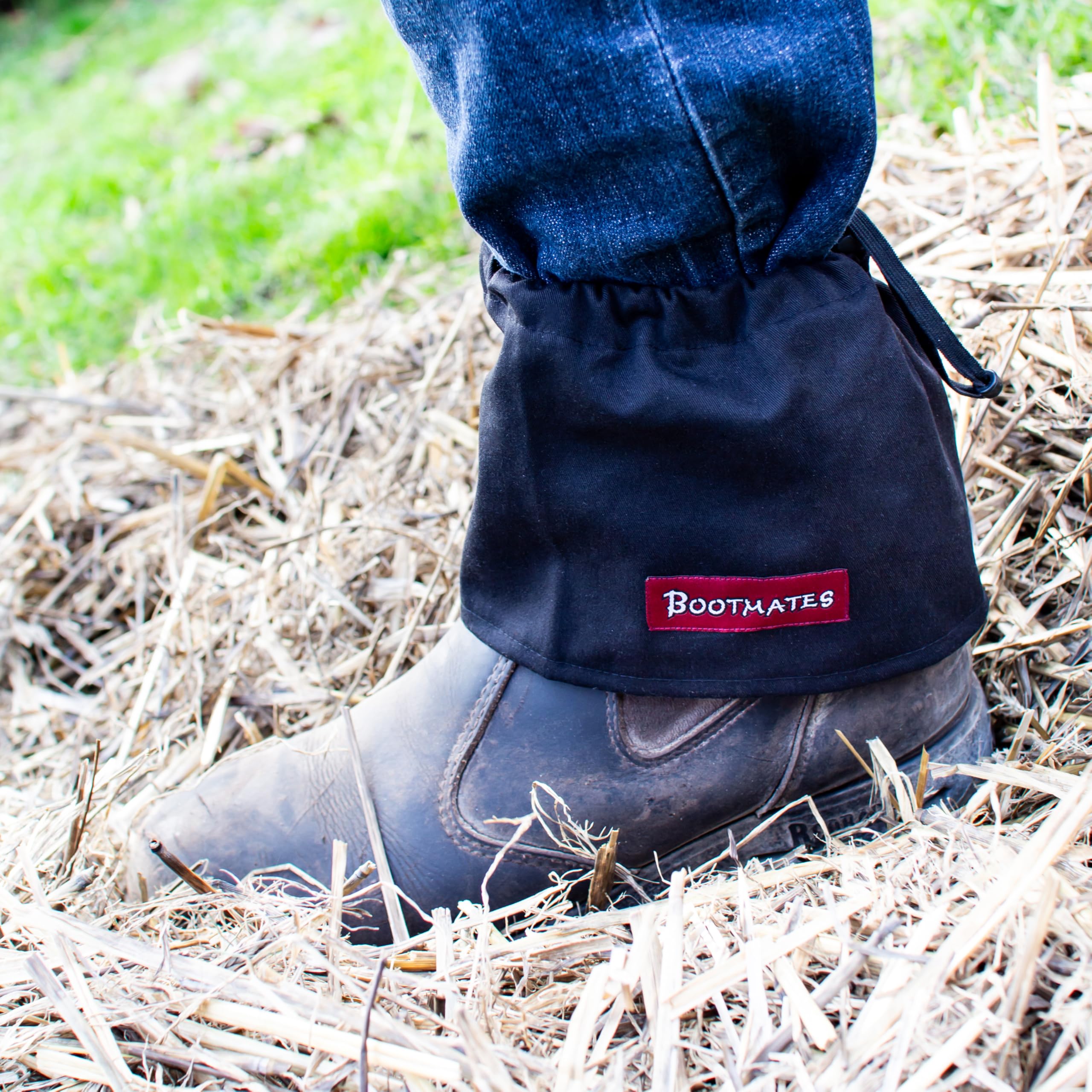 Bootmates 2.0 Copriscarpe,Ghette per escursioni, accessori da trekking,Scaldamuscoli per scarpe da giardino e equitazione,Abbigliamento da lavoro per foresta,Galosce corta,(nero