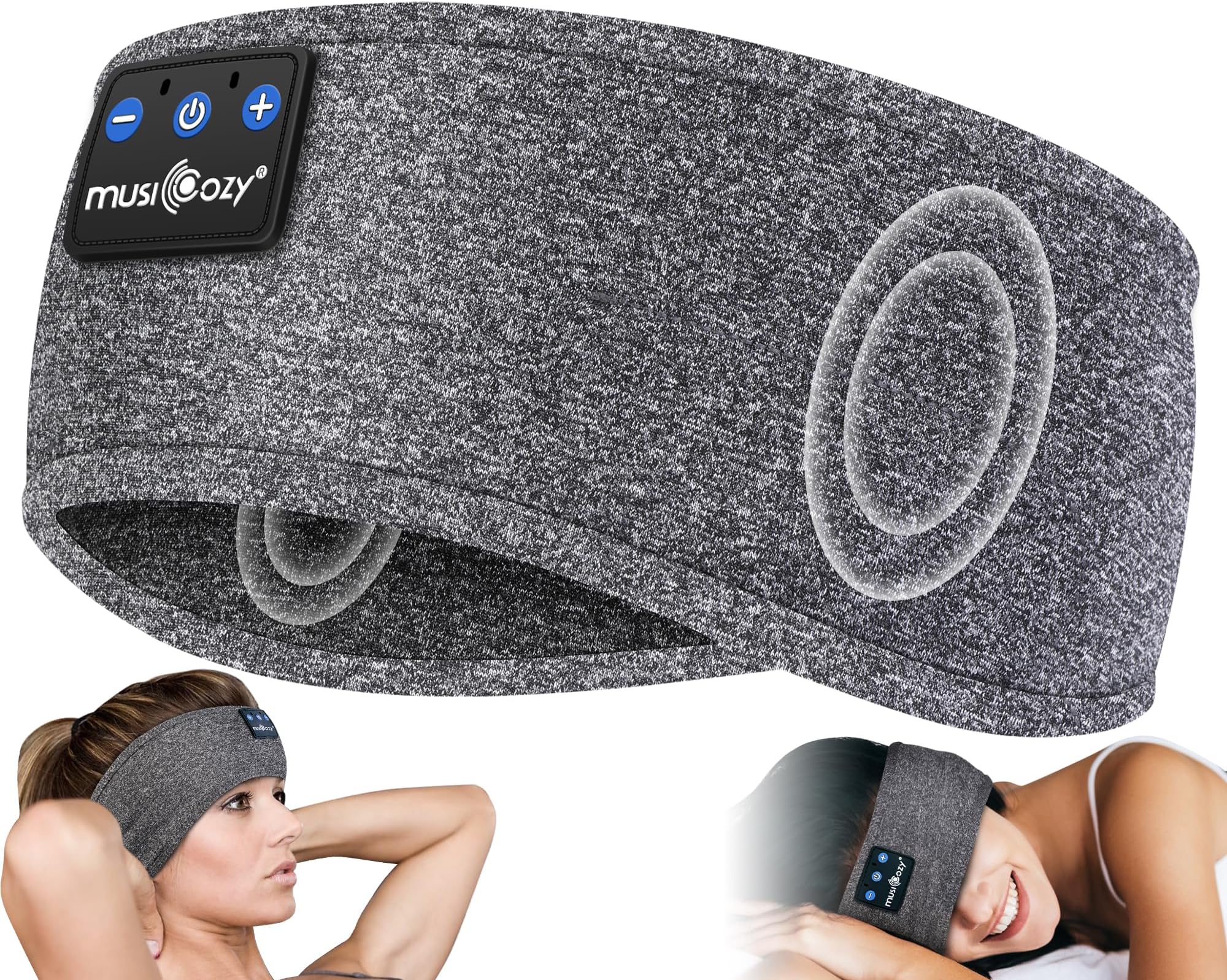 MUSICOZY Sleep Headphones Bluetooth Headband, 14 Hours Playtime, Sports Sweat Resistant with Hi-Fi Stereo for Workout Running