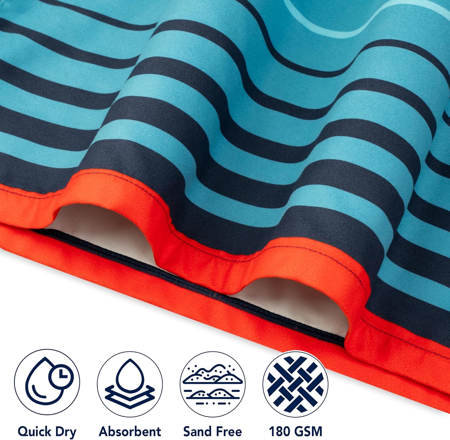 SUN CUBE Kids Towel Changing Swim Robe Surf Poncho, Quick Dry Microfiber Hooded Wearable Blanket for Boys Girls 8-12 Years, Orange Stripe