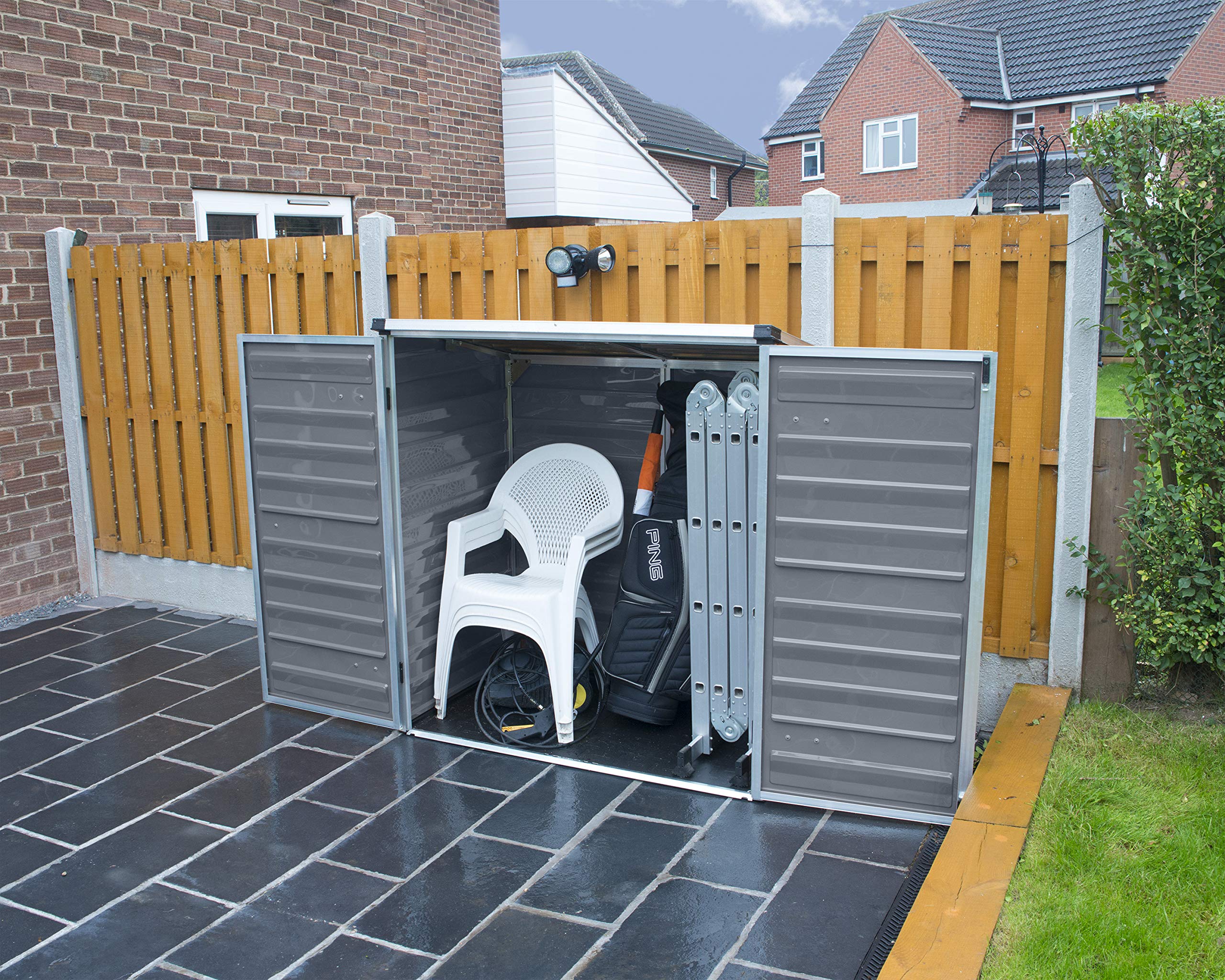 Palram - Canopia Madeira Gartenbox Gerätebox Grau Aluminium Polycarbonat