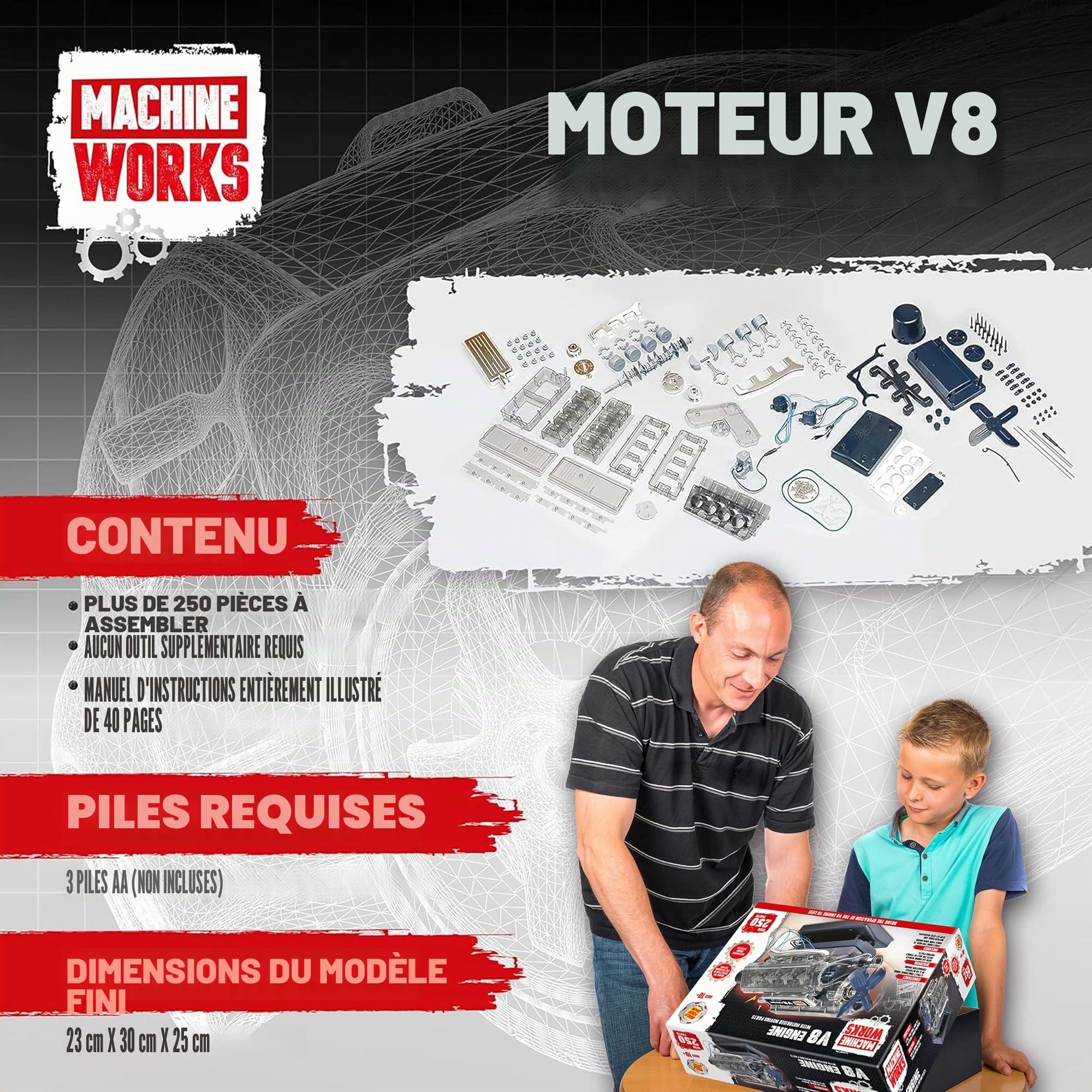 Wind MWH10 Machine Works V8 Moteur 8 ans à 16 ans Multicolore - version anglaise