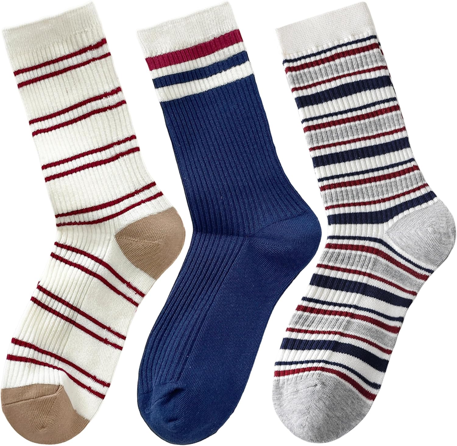 Women Striped Socks Size 5-9 Cotton Blend Ankle Crew Mini Stripe Sock