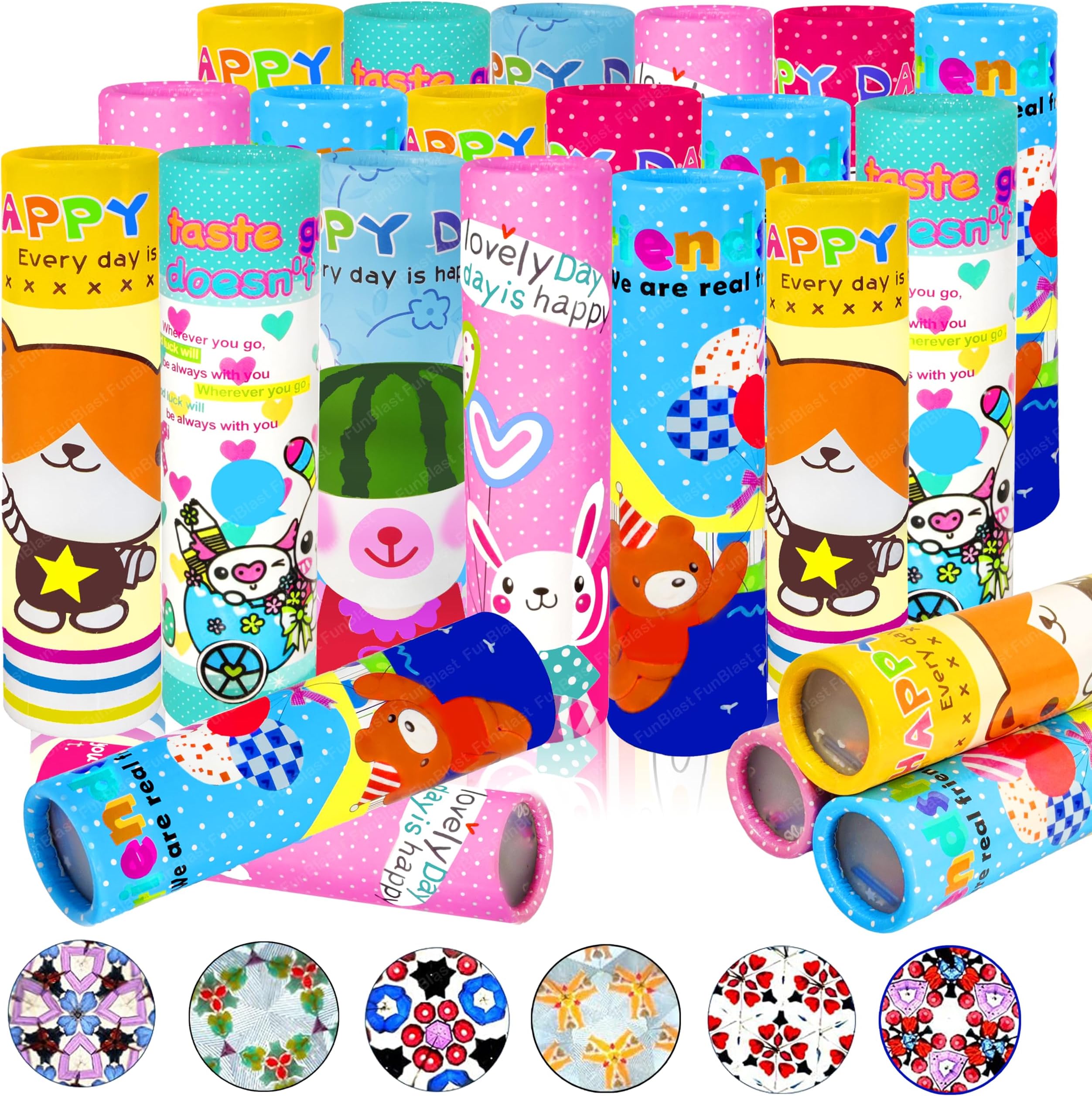 FunBlast Kaleidoscope for Kids, (Pack of 24) Best Birthday Return Gifts for Kids, Magical Kaleidoscopes, Kaleidoscope for Kid Return Gift, Toy for Kid,(Color May Vary) (24)